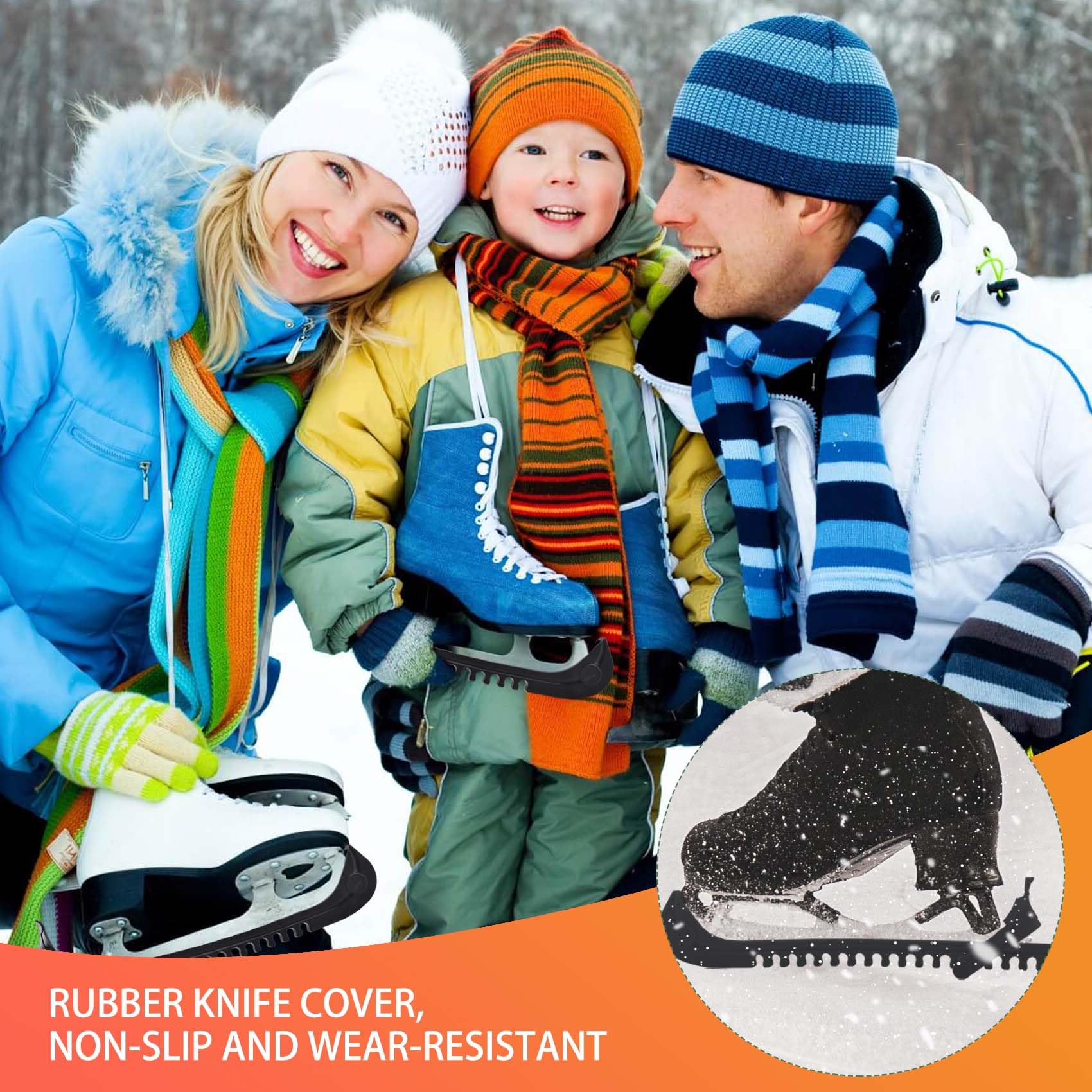 Premium Ice Skate Blade Guards - Adjustable Skate Blade Protectors for Hockey & Figure Skating - Prevent Rust & Damage On/Off Ice - Perfect for Rink, Practice & Storage