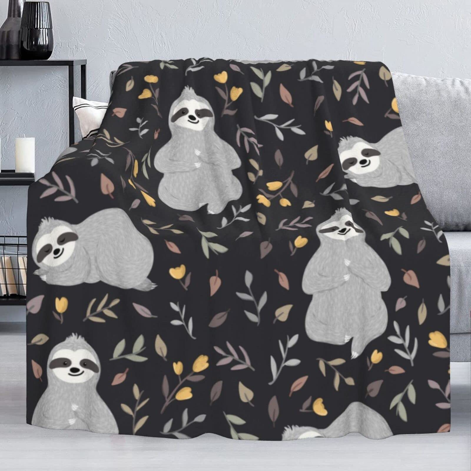 Delerain Cute Baby Sloths Soft Throw Blanket 40