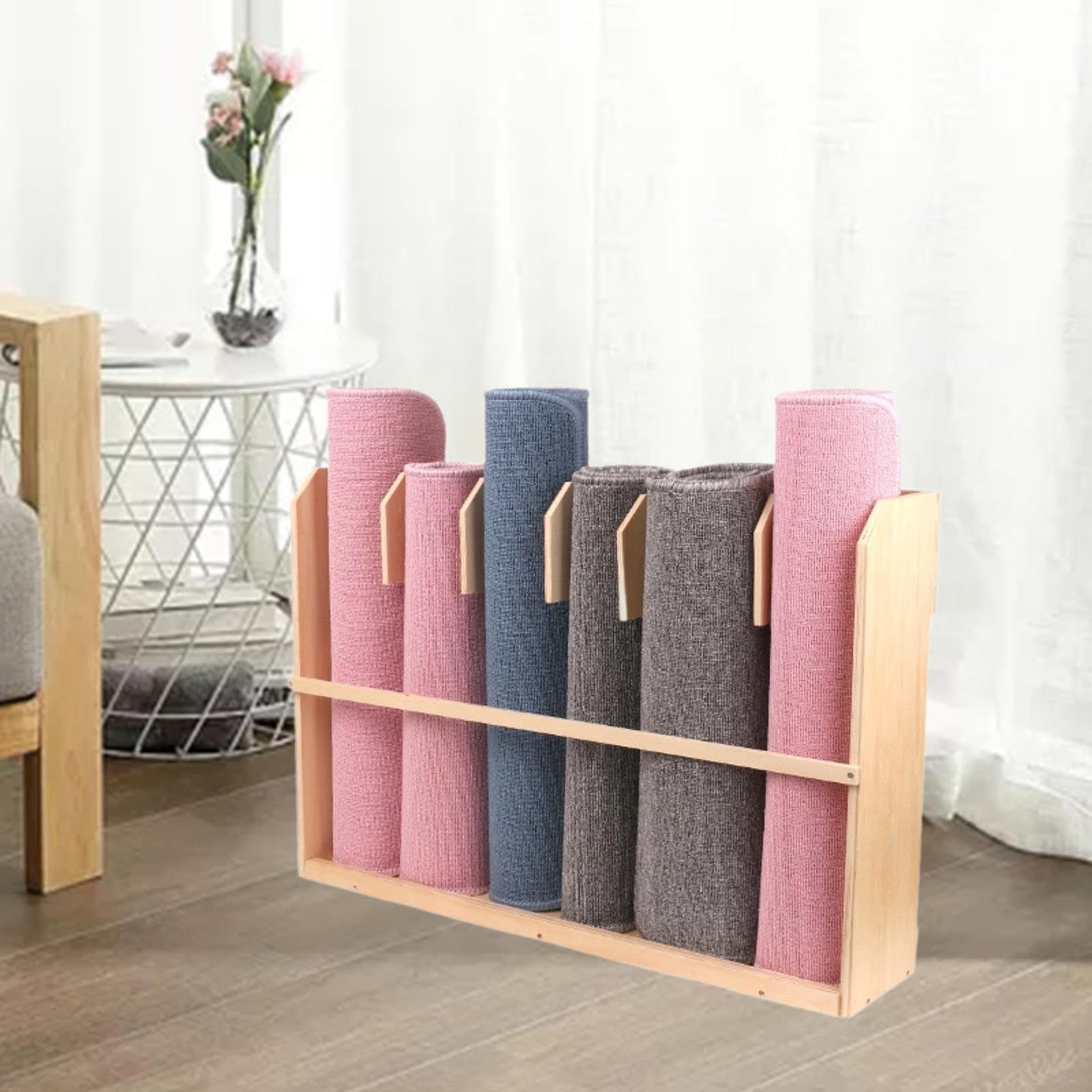 Harayaa Kids' Work Rug Organizer - Toy Storage Rack & Carpet Stand for Playroom, Montessori Classroom, or Home Organization - Practical Children's Shelf for Toys & Learning Mats