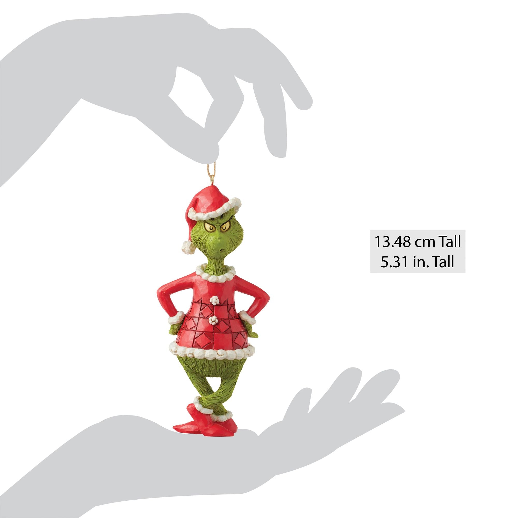 Grinch Christmas Ornament with Hands on Hips - Festive Holiday Decor for Tree, Mantel & Gift Giving
