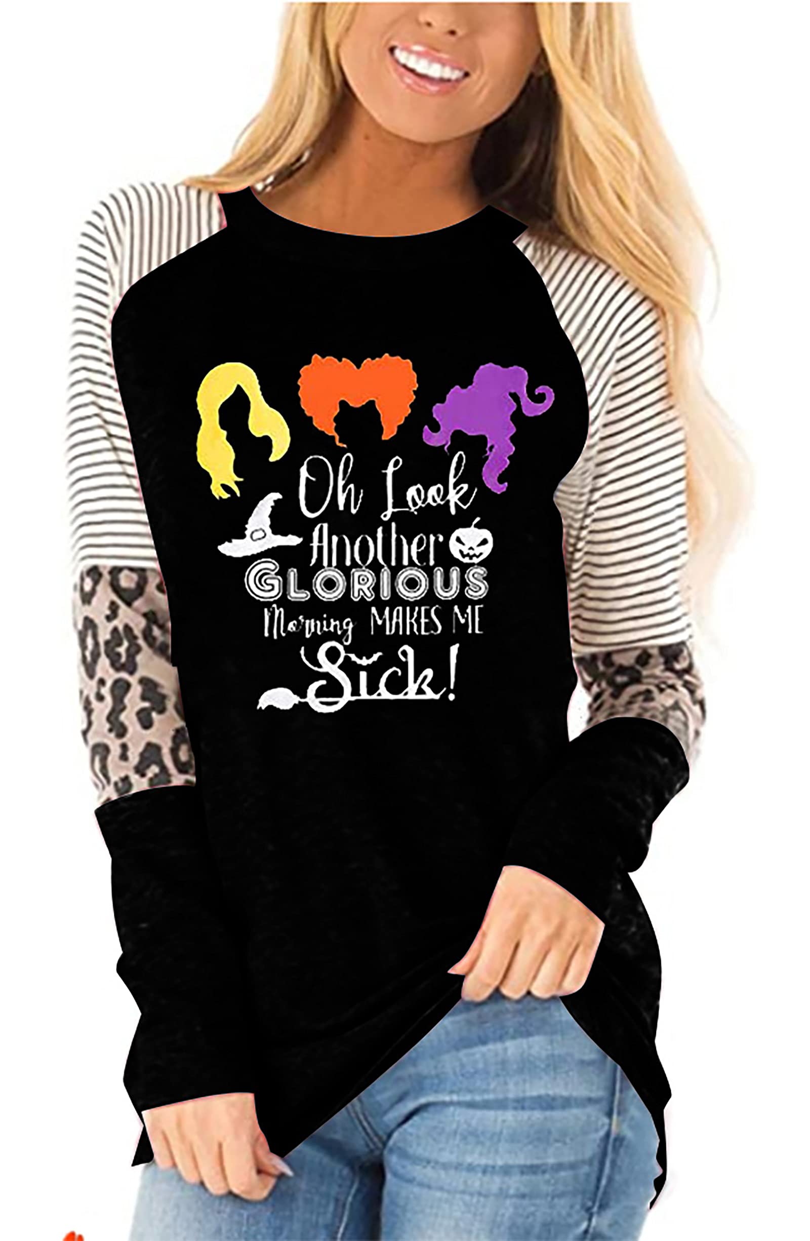 Sanderson Sisters Halloween T-Shirt for Women - Hocus Pocus Movie Inspired Fall Tee | Perfect for Halloween Costumes, Themed Parties & Witchy Outfits
