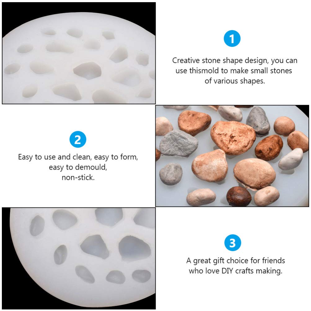 1Pc DIY Stone Silicone Mold for Pebble Making - Irregular Hand Stone Crafting, Resin Art Decor - Perfect for Home Decoration, Garden Stones, and Resin Dice Making Projects