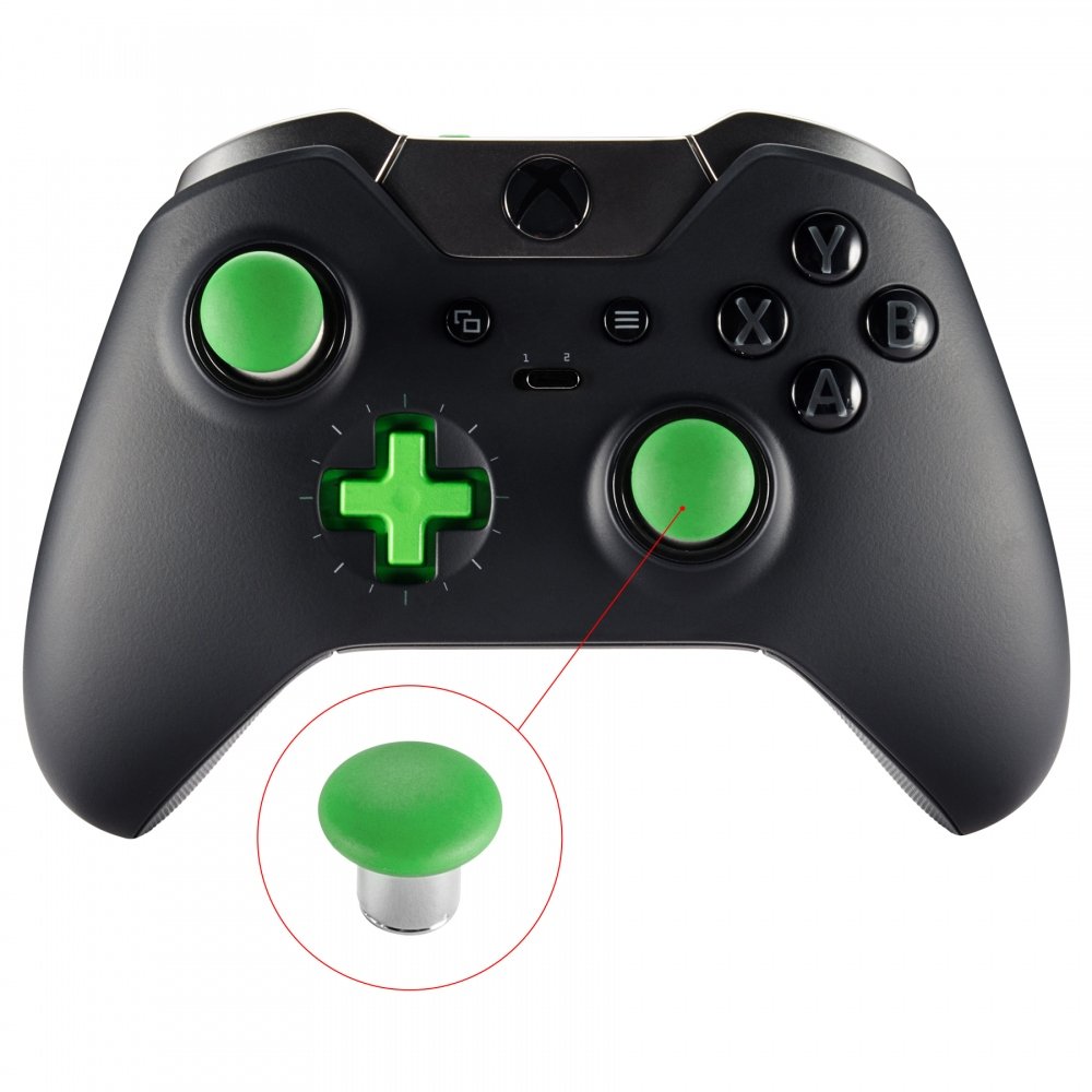 eXtremeRate 8-in-1 Metal Magnetic Thumbsticks & Analog Joysticks Kit with T8 Cross Screwdriver and Storage Case - Compatible with Xbox One S/X/Elite & PS4 Slim/Pro Controllers (Green) - Perfect for Gaming Enthusiasts and Controller Customization