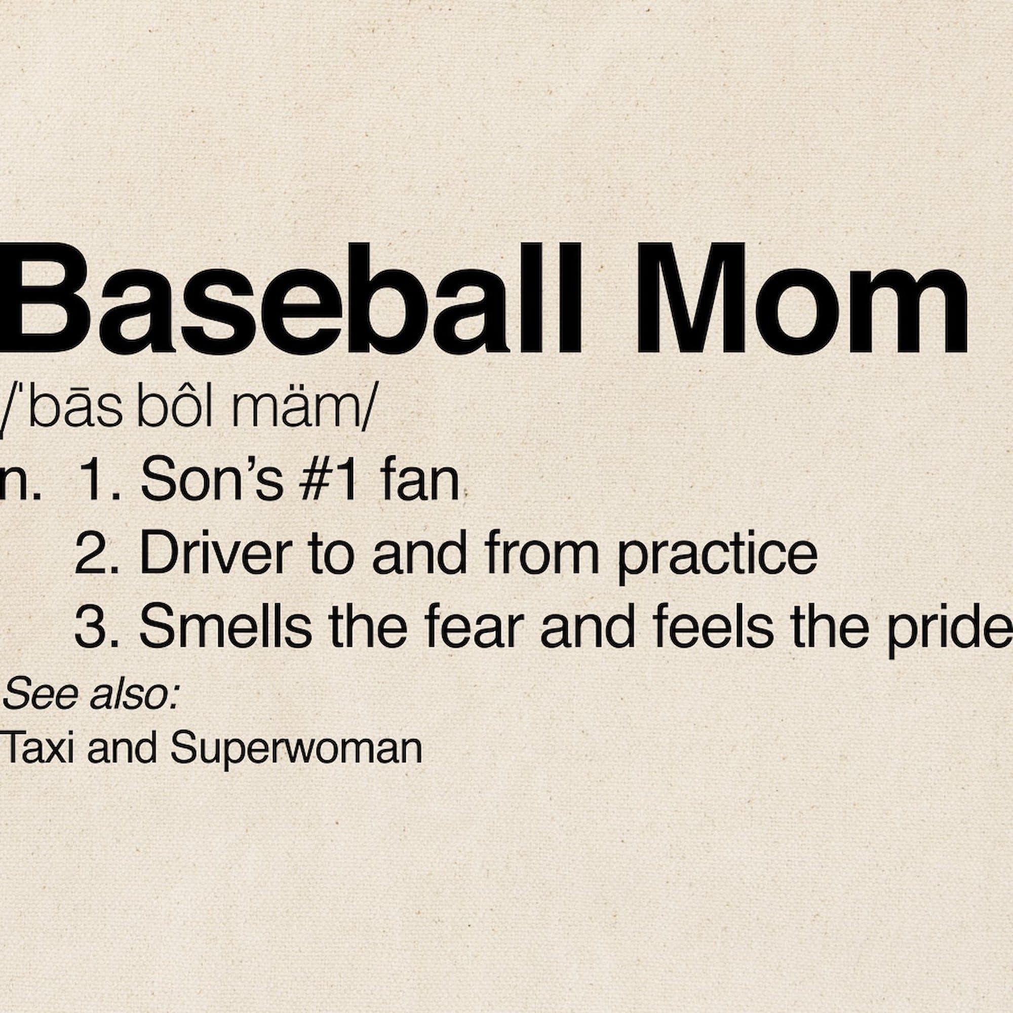Baseball Mom Tote Bag - Natural Canvas Reusable Shopping Bag for Baseball Games, Groceries & Daily Use | Eco-Friendly & Durable