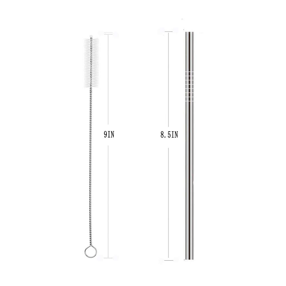 25-Piece Stainless Steel Straws Set - 8.5