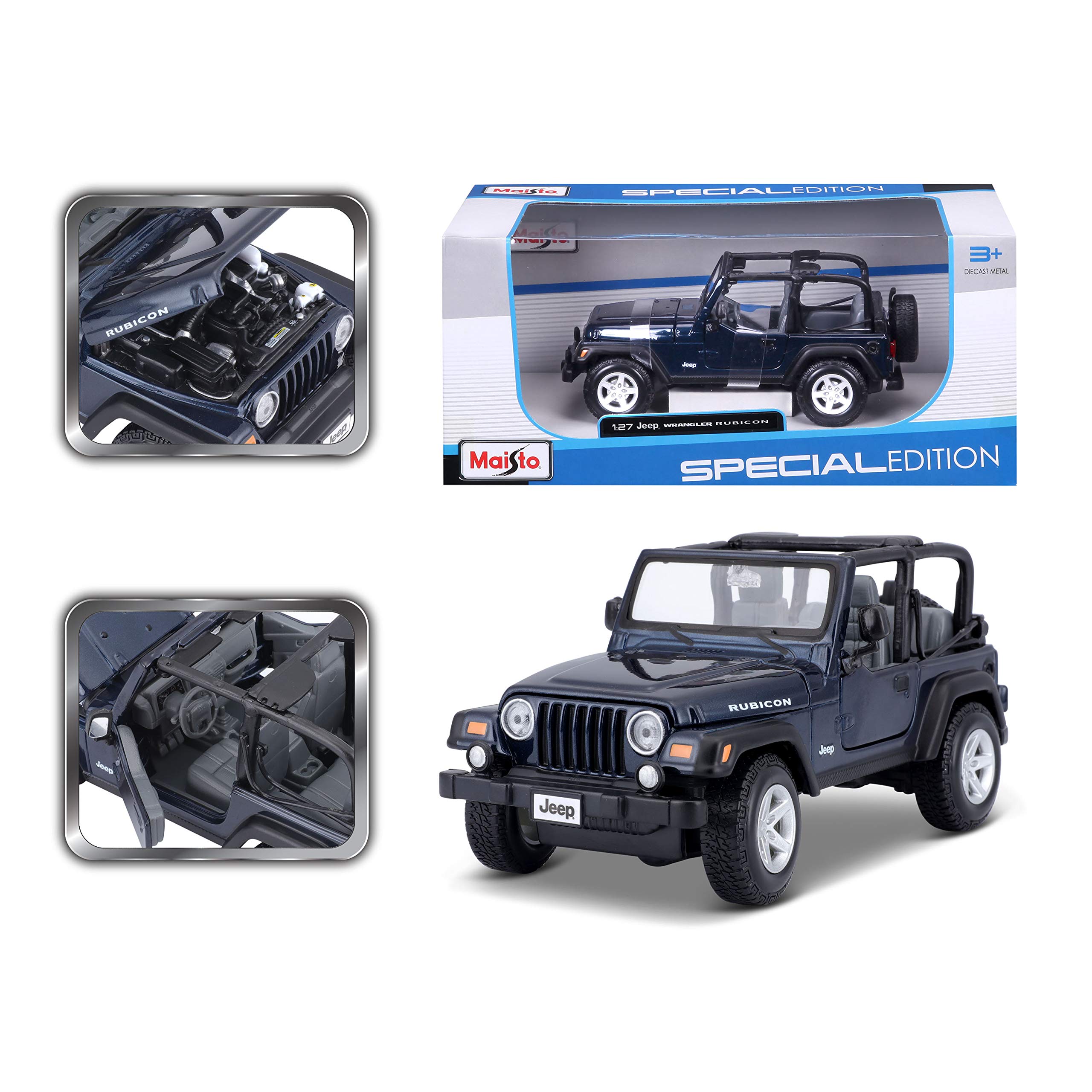 Maisto 1:27 Scale Jeep Wrangler Rubicon Diecast Model Car - Collectible Toy Vehicle for Adults & Kids (Colors May Vary) - Perfect for Display, Gifts, and Car Enthusiast Collections