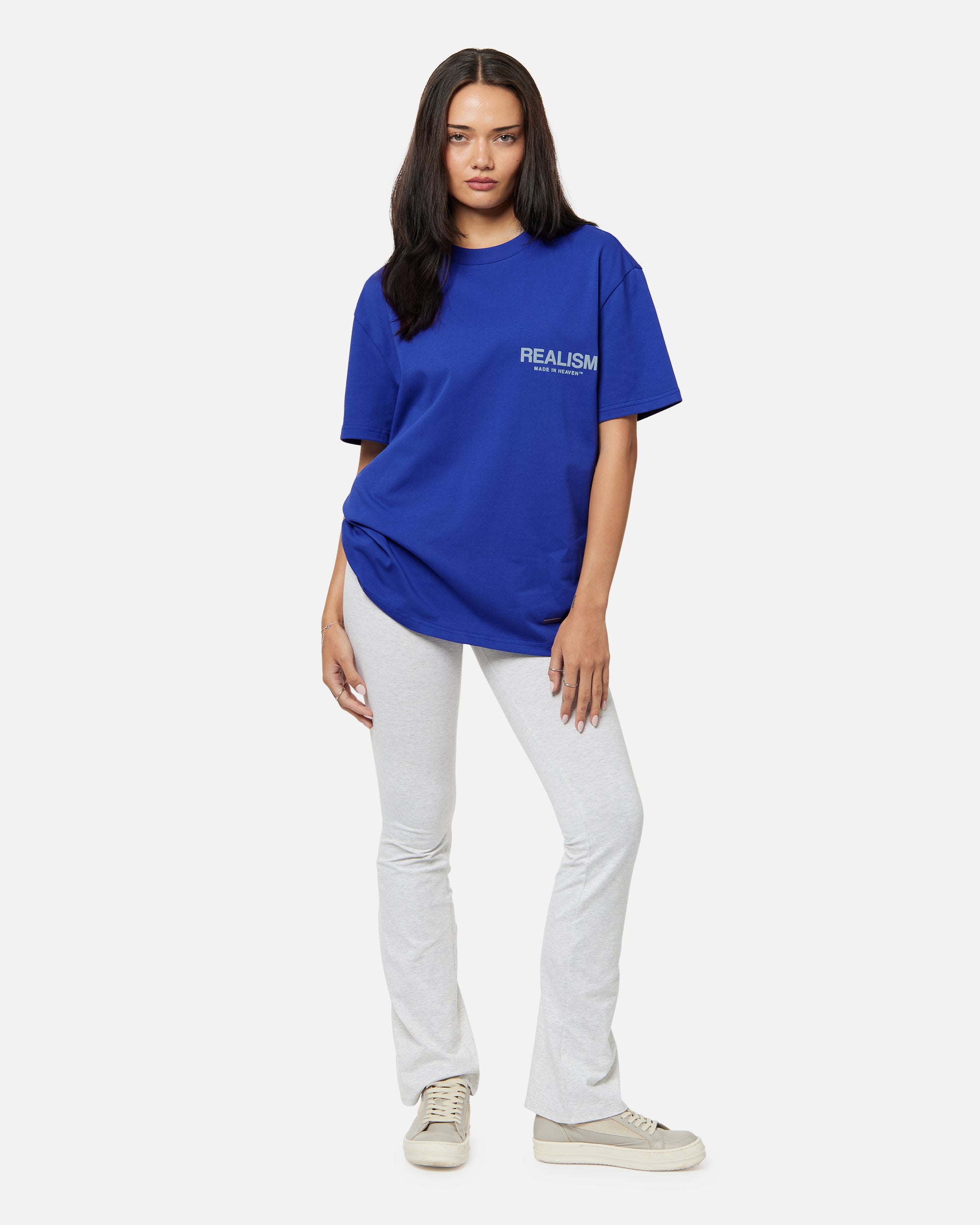 SSS Realism Heaven Logo Tee - Ultramarine Blue Cotton T-Shirt for Men | Streetwear Fashion, Casual Wear & Everyday Outfits