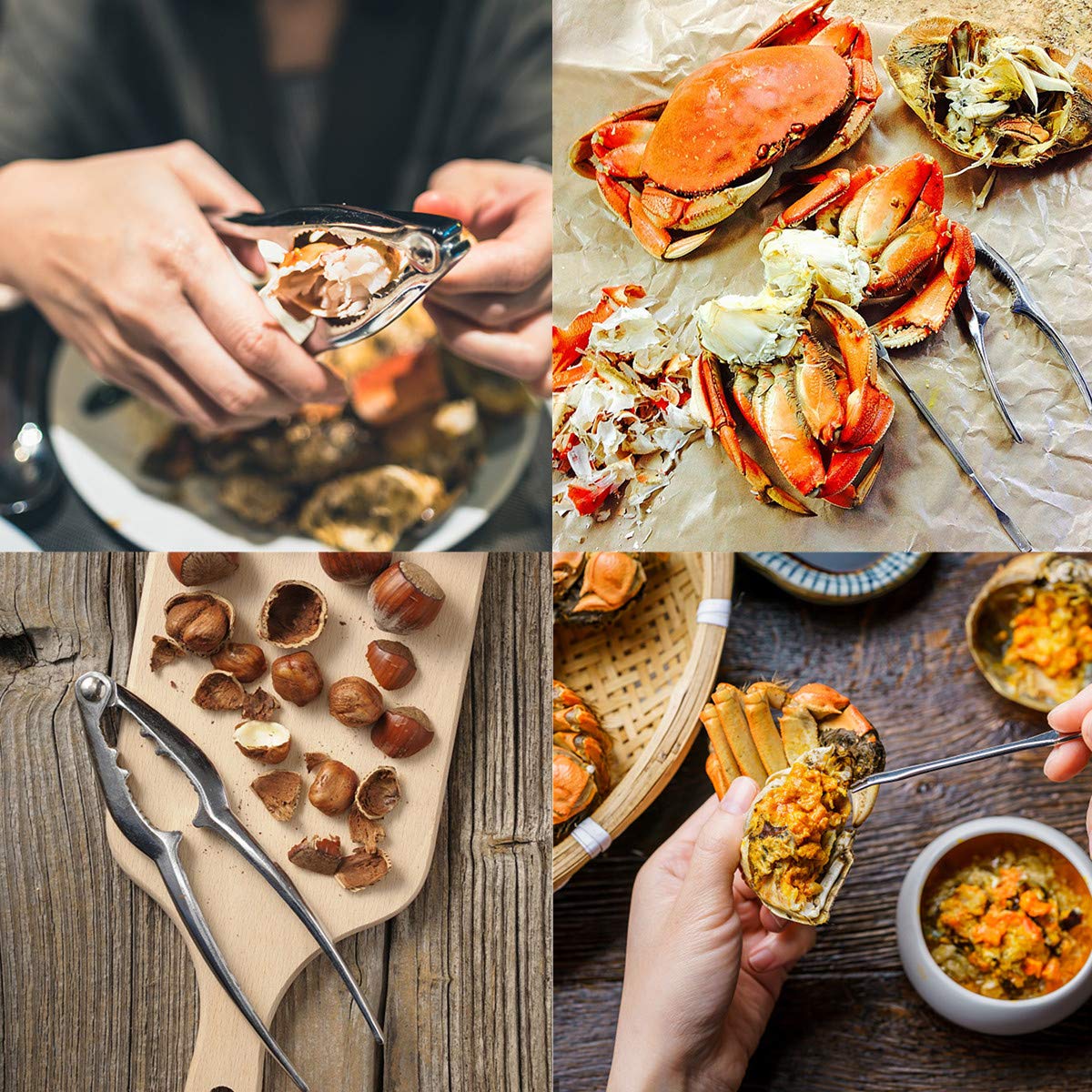 Premium 8-Piece Seafood Tools Set - Crab Leg Crackers, Nut Crackers, Crab Forks & Shellfish Picks - Lobster & Shell Opener Kit for Easy Seafood Dining | Perfect for Home Cooking, Restaurants & Beach Parties