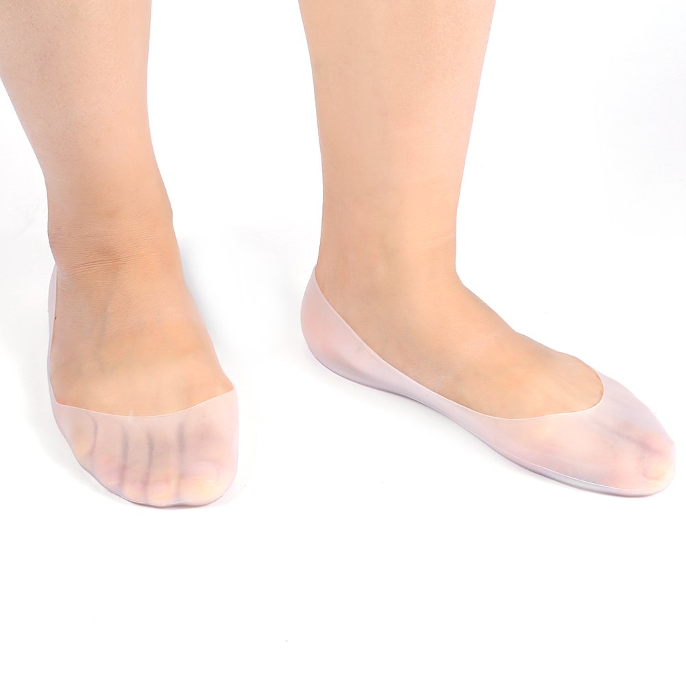 1 Pair of Full-Length Silicone Moisture Socks for Dry & Cracked Skin - Gel Spa Socks for Men & Women (Large) - Perfect for Home Spa, Pedicures & Foot Care