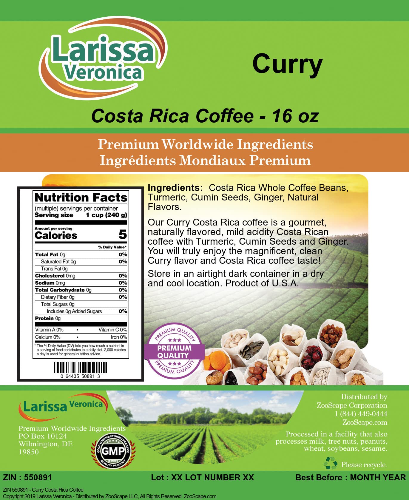 Premium Costa Rican Gourmet Coffee - Naturally Flavored Whole Bean Coffee, 16 oz (3-Pack) | Perfect for Home Brewing, Office Use & Gifting