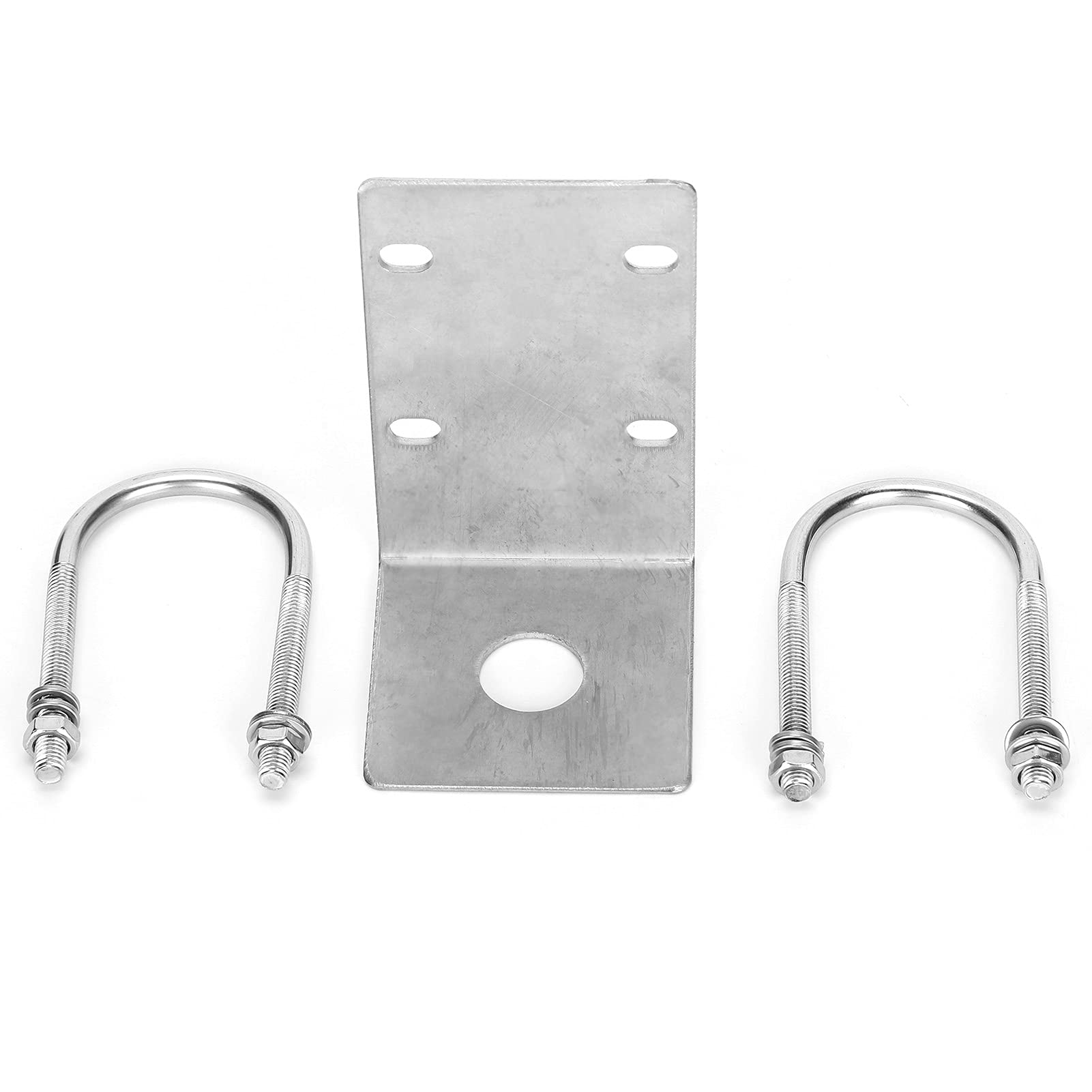 Stainless Steel L-Bracket U-Bolt Clamp for Car Ham Radio Antenna Mount - Universal Vehicle-Mounted UV & HF Antenna Installation - Perfect for Off-Roading, Emergency Communication & CB Radio Setups