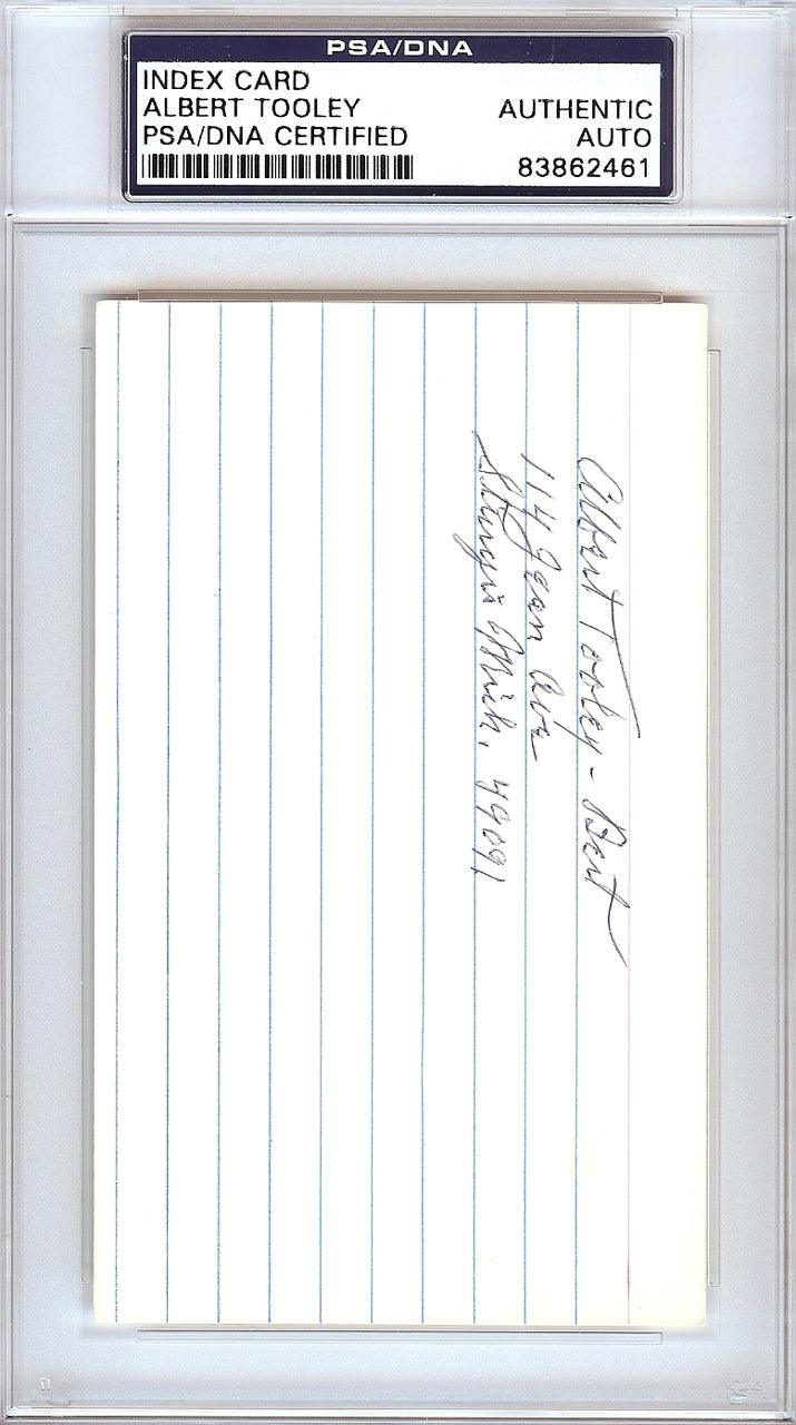 Albert Bert Tooley Autographed 3x5 Index Card - Brooklyn Dodgers Memorabilia - PSA/DNA Certified #83862461 - Perfect for Sports Collectors, Dodgers Fans & Vintage Baseball Display