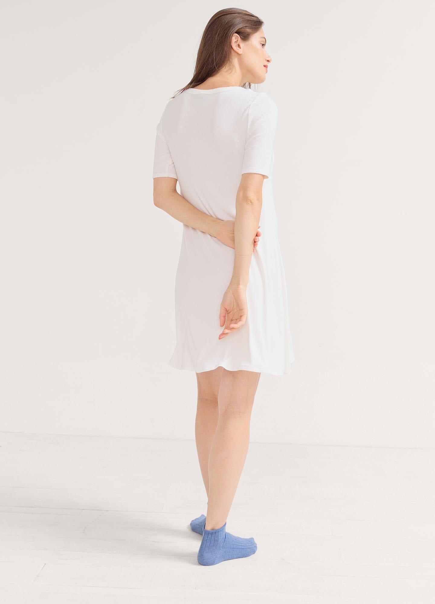 Softest Ribbed Nursing Mini Dress for Breastfeeding Moms - Comfortable Maternity Dress for Nursing, Lounging & Everyday Wear