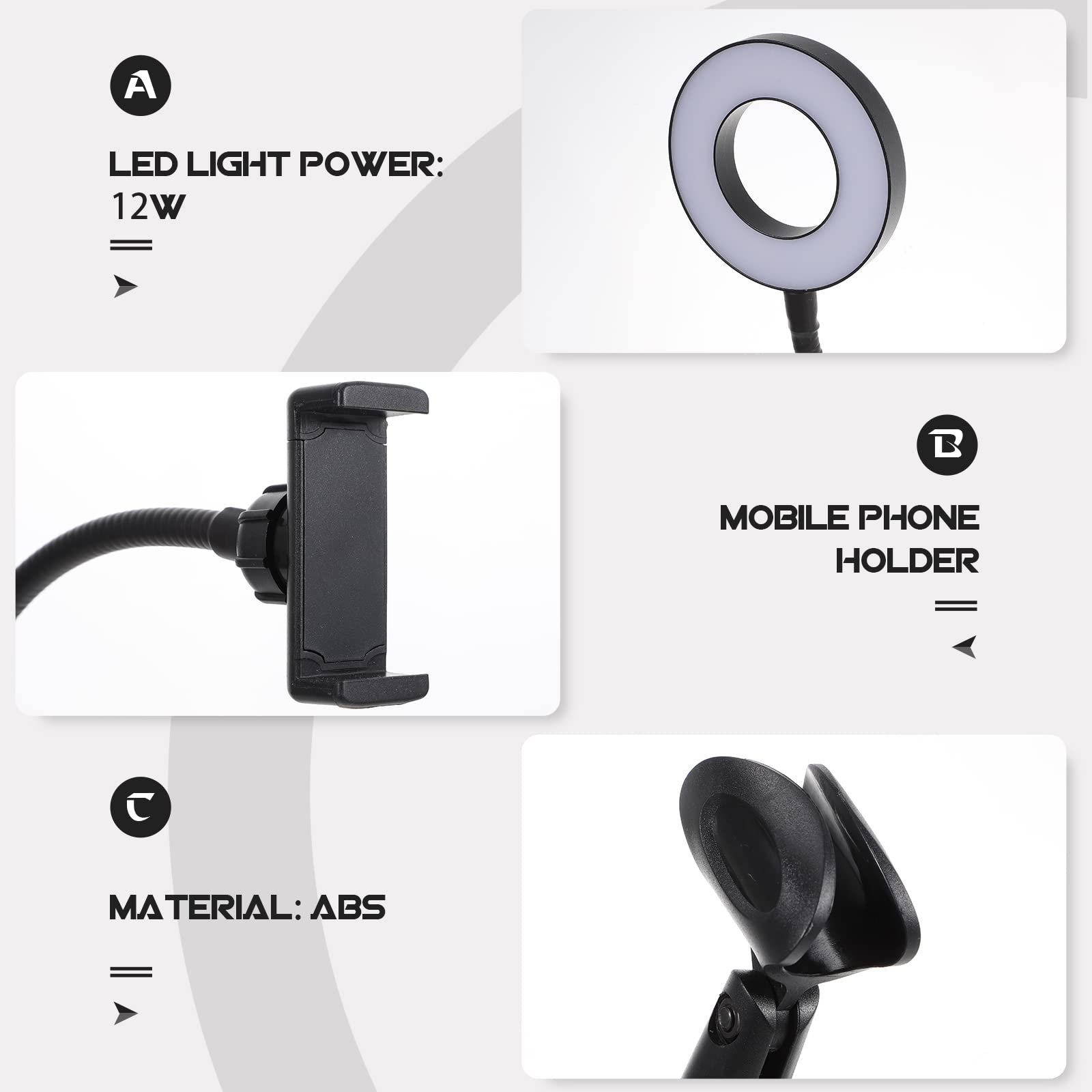 1 Set Adjustable LED Ring Light with Phone Holder - 3 Brightness Levels for Computer, Camera, Selfie, Makeup, Live Streaming & Video Calls - Perfect for YouTube, TikTok, Instagram & Zoom Meetings