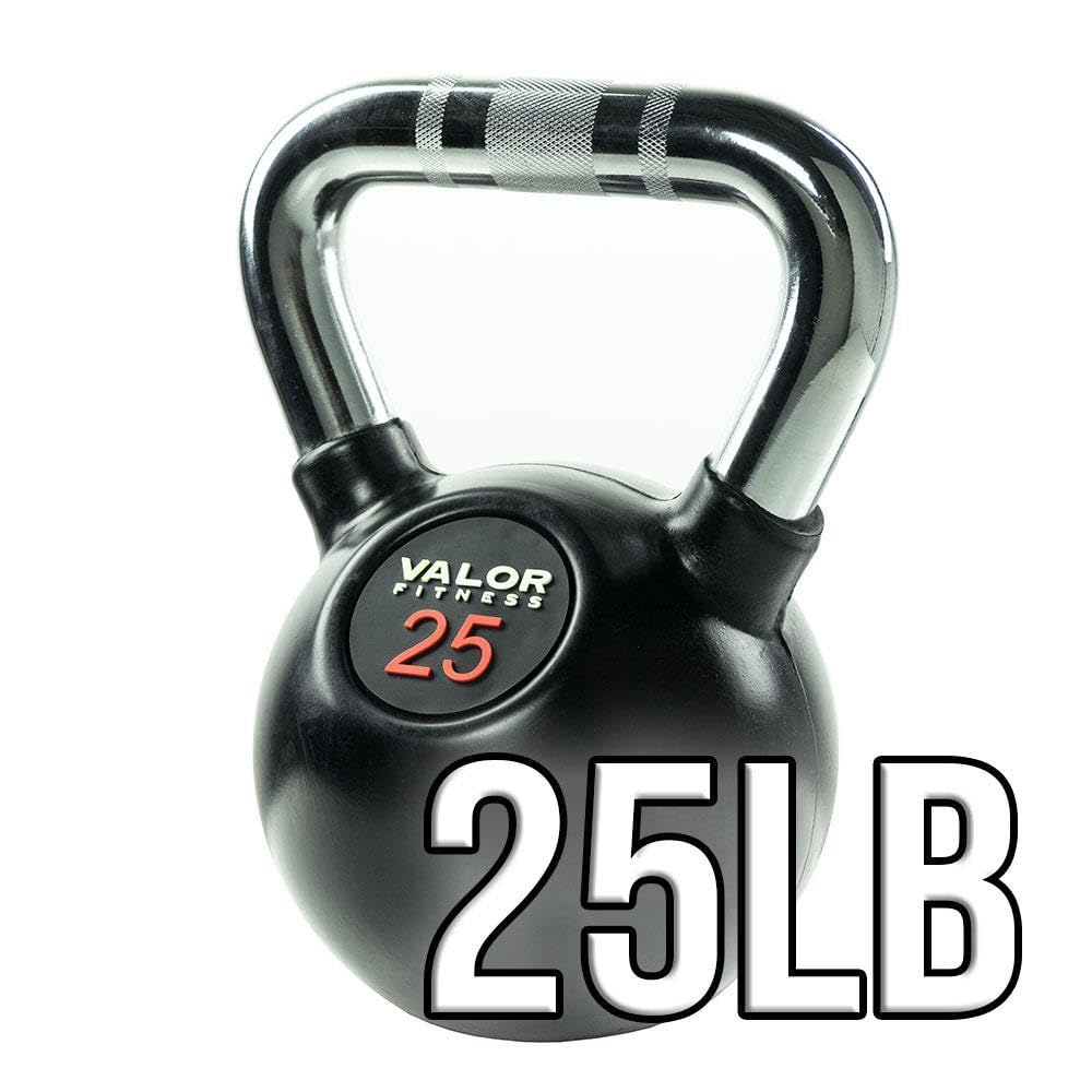 Valor Fitness Chrome Kettlebell Weights with Knurled Handle - Adjustable Kettlebells for Men & Women - Perfect for Home Gym, CrossFit & Strength Training
