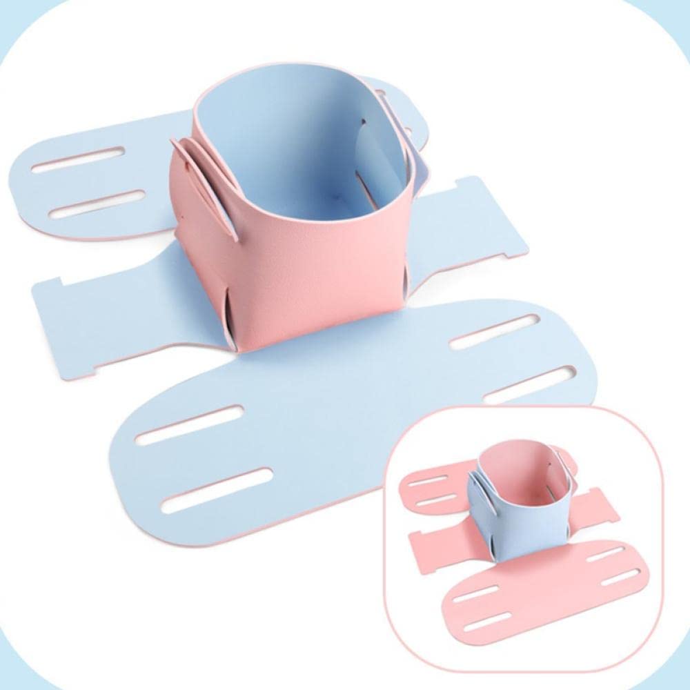 2-Pack Foldable Leather Desktop Storage Box - Pen Holder, Jewelry & Cosmetics Organizer for Office, Home & Travel (Blue & Pink)