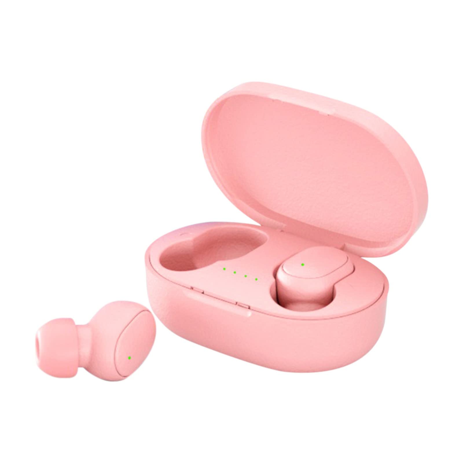 2022 Bluetooth 5.0 Wireless Earbuds with Portable Charging Case - Macaron Pink Noise Cancelling Headphones for Gym, Running, Travel & Work (One Size)