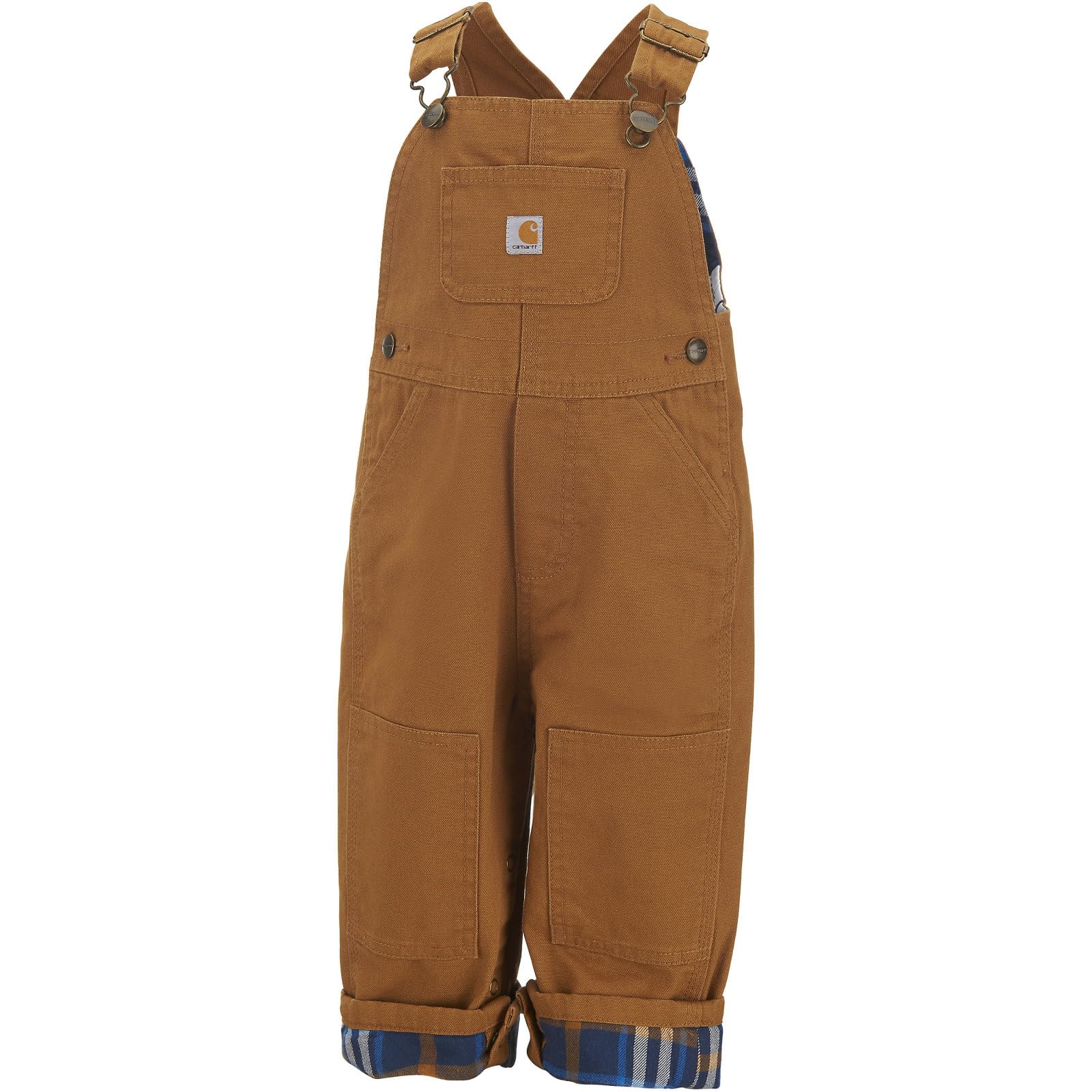 Carhartt Baby Boys' Flannel-Lined Canvas Overalls - Durable & Warm for Outdoor Play, Winter Adventures & Everyday Comfort