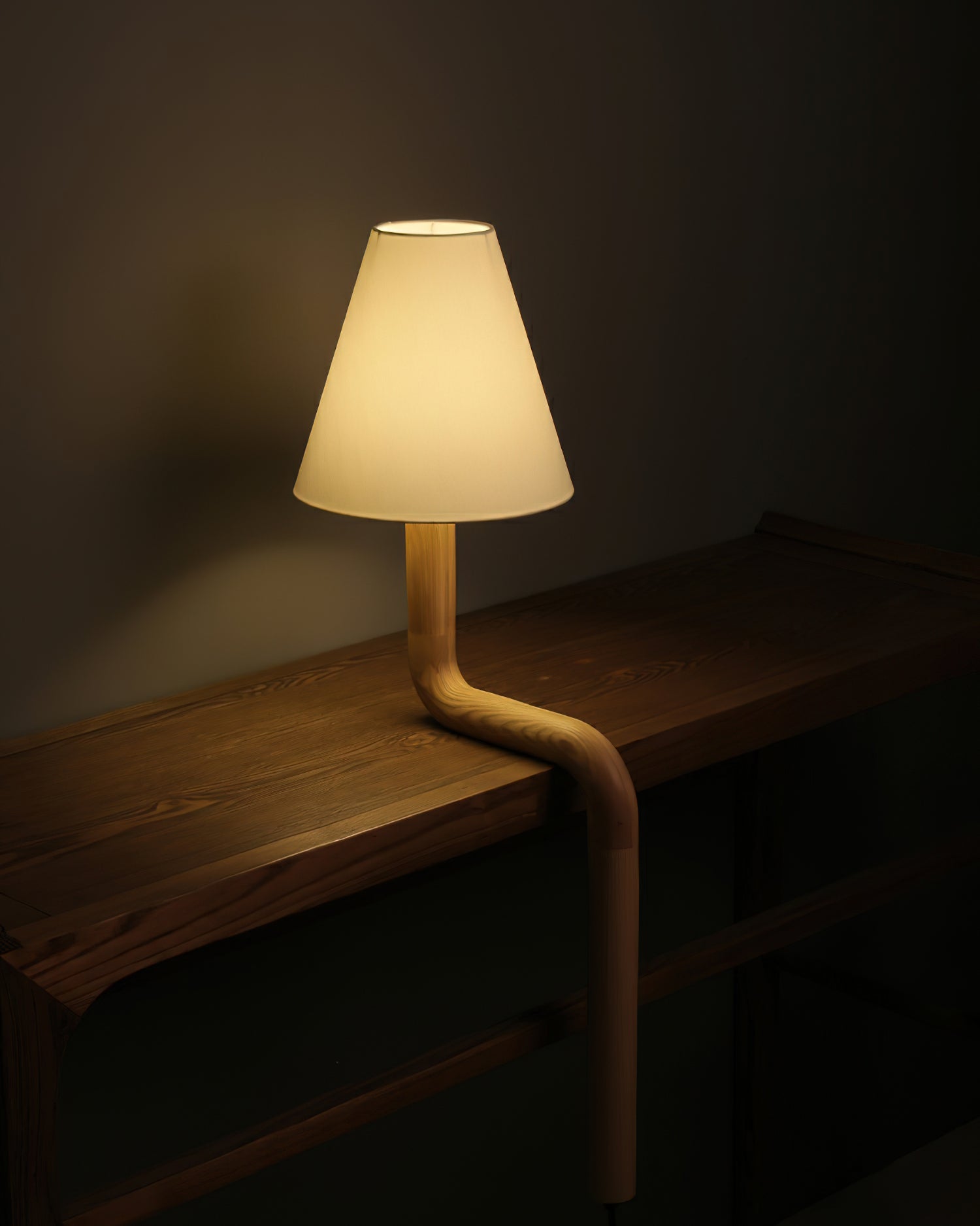 Handcrafted Bendable Wood Table Lamp - Adjustable Modern Lighting for Bedroom, Living Room & Office Decor
