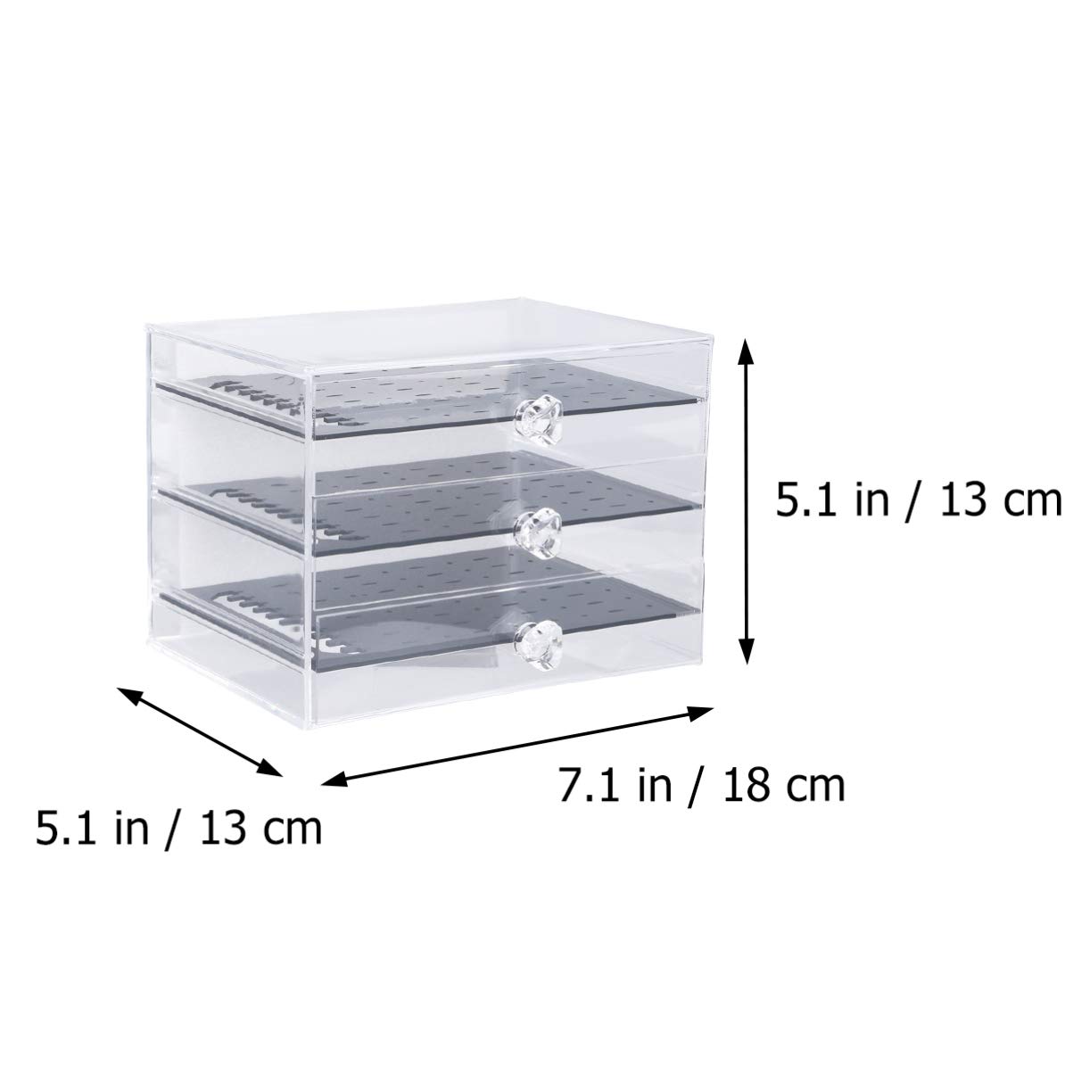 Clear Acrylic Jewelry Organizer - Earring Display Case with Storage Drawers, Jewelry Tray & Box for Necklaces, Rings & Bracelets - Perfect for Bedroom, Bathroom & Travel Accessory Organization