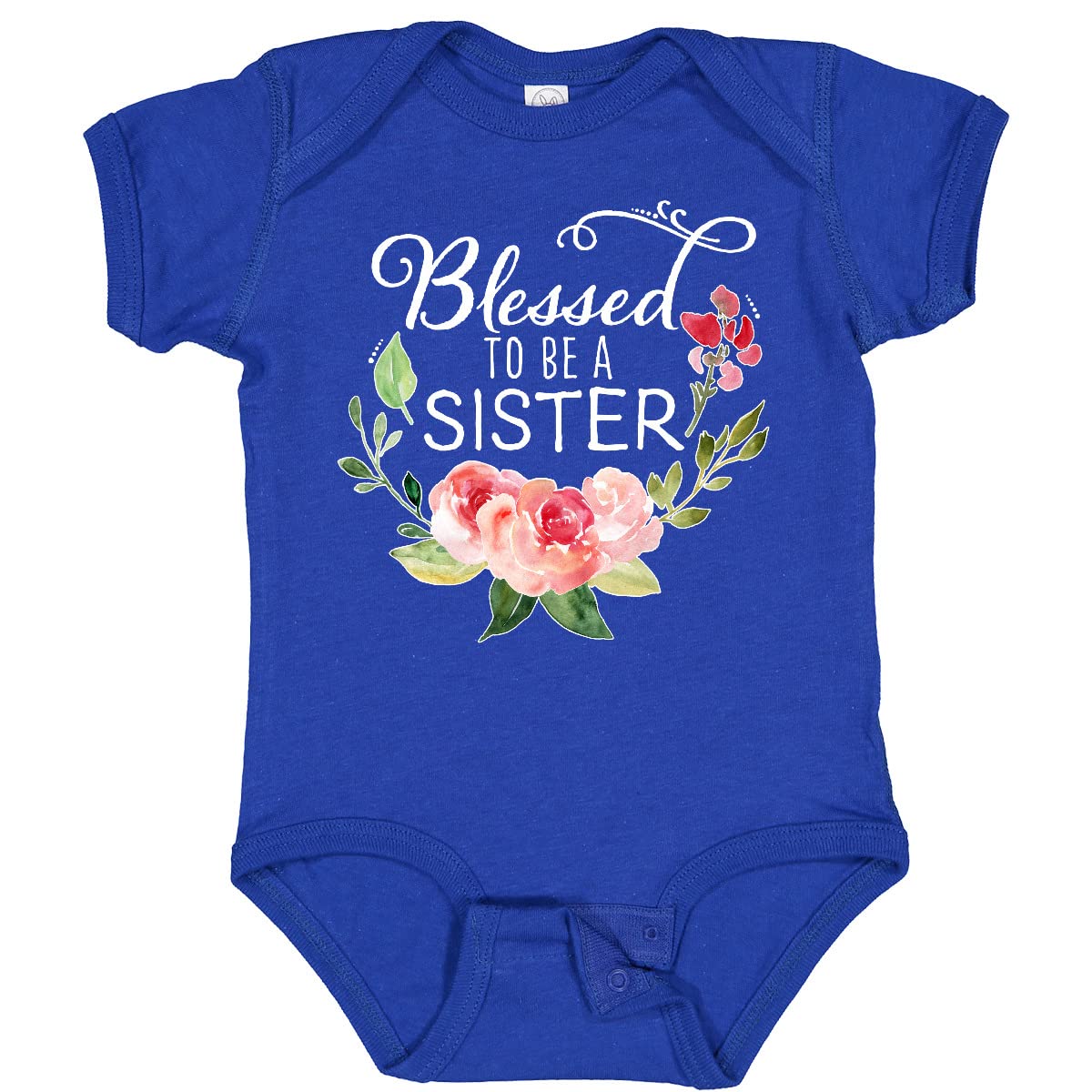 Blessed to Be a Sister Baby Bodysuit - Pink Floral Design | Soft Cotton Infant Onesie for Newborn Girls | Perfect for Sibling Announcement & Family Photos