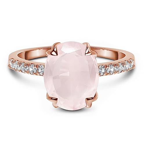 Rose Gold Rose Quartz Ring - Harlow