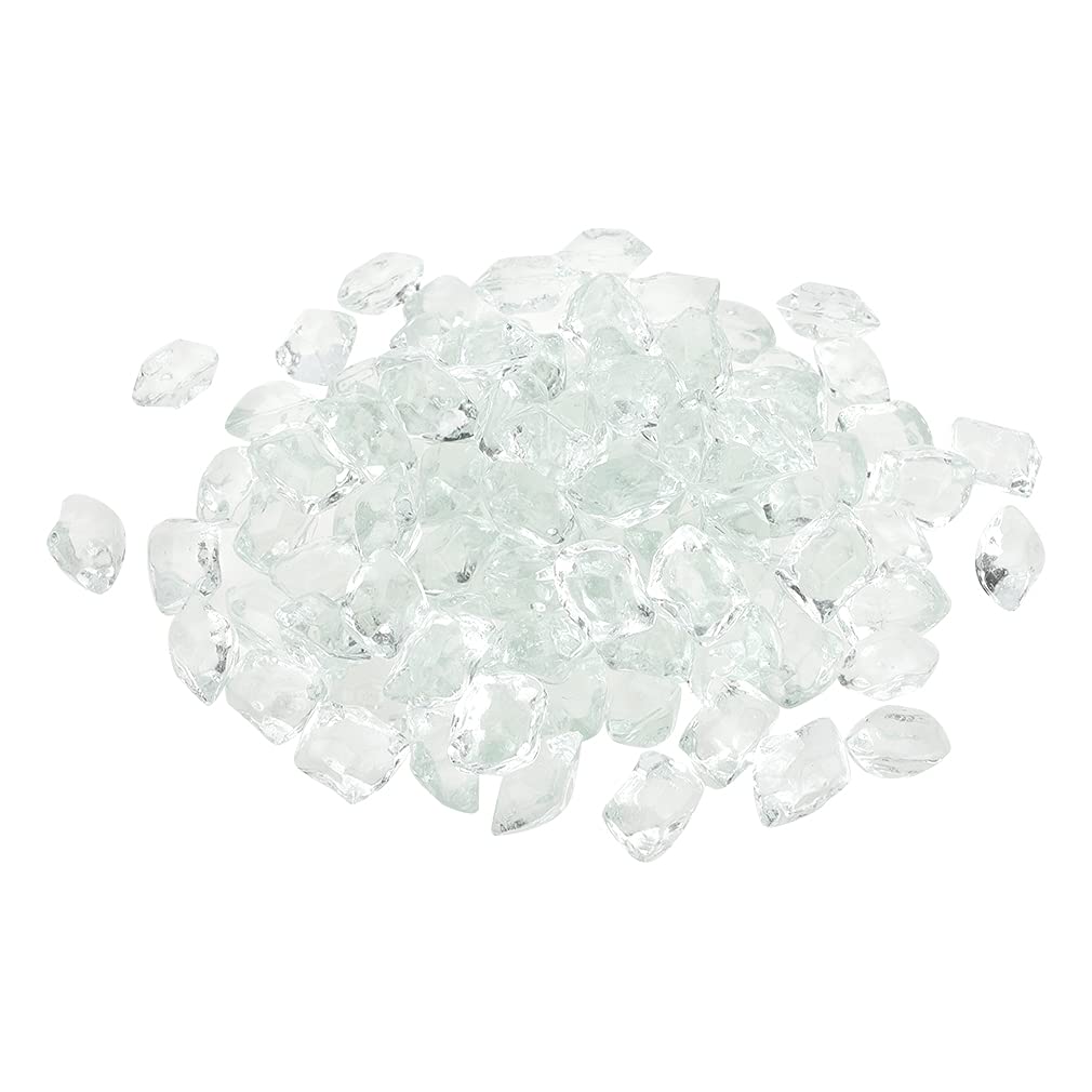 Stanbroil 10-Pound Fire Glass - 1/2 Inch Reflective Polygon Fire Pit Glass for Indoor/Outdoor Fireplace, Fire Pit, and Landscape Design - Shatterproof & Heat Resistant Crystal Glass for Patio, Backyard, and Garden Decor