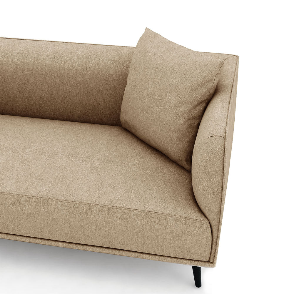 Heather 2.5 Seater Sofa - Modern Fabric Couch for Living Room, Small Space Apartment Furniture, Comfortable Loveseat for Lounge, Office & Guest Room (Beige/Gray)