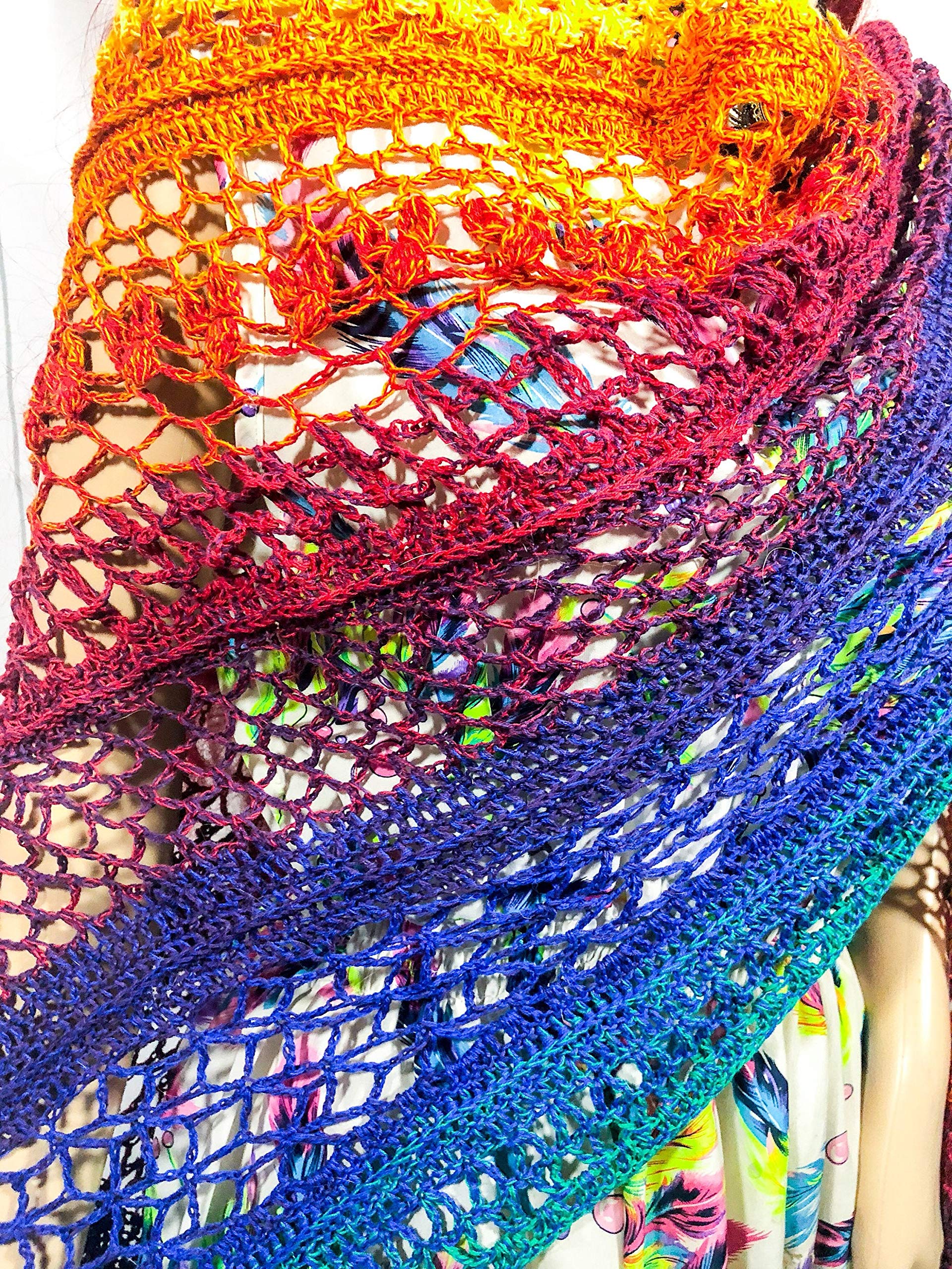 Love Wins Lace Crochet Shawl - Delicate & Lightweight Women's Wrap for Weddings, Parties & Special Occasions