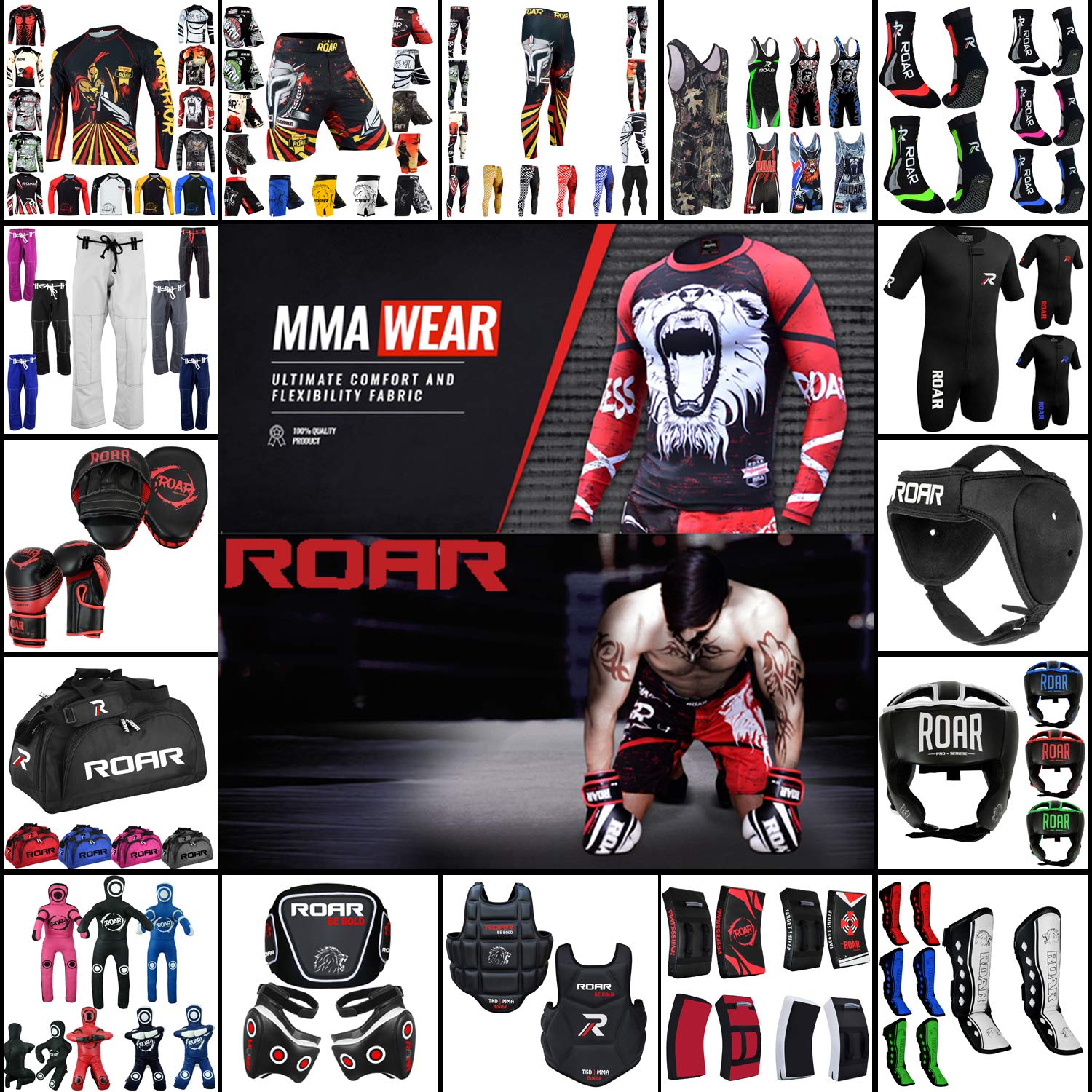 Roar Neoprene Socks for MMA, Boxing & Gym Training - 2MM Thermo Ankle Brace Support Socks for Men - Ideal for Combat Sports, Weightlifting & Injury Recovery