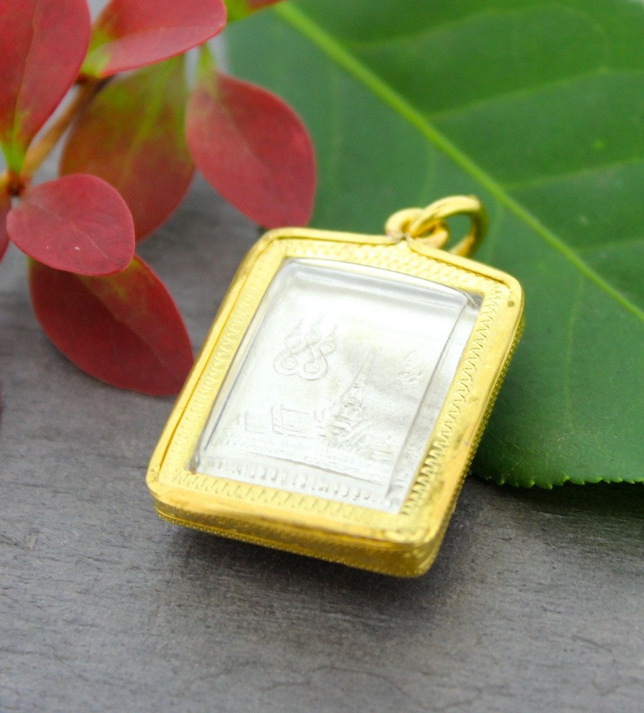 Authentic Thai Buddha Pendant Necklace - 24K Gold Plated Buddhist Amulet for Meditation & Spiritual Protection - Perfect for Yoga, Mindfulness Practice & Gift Giving