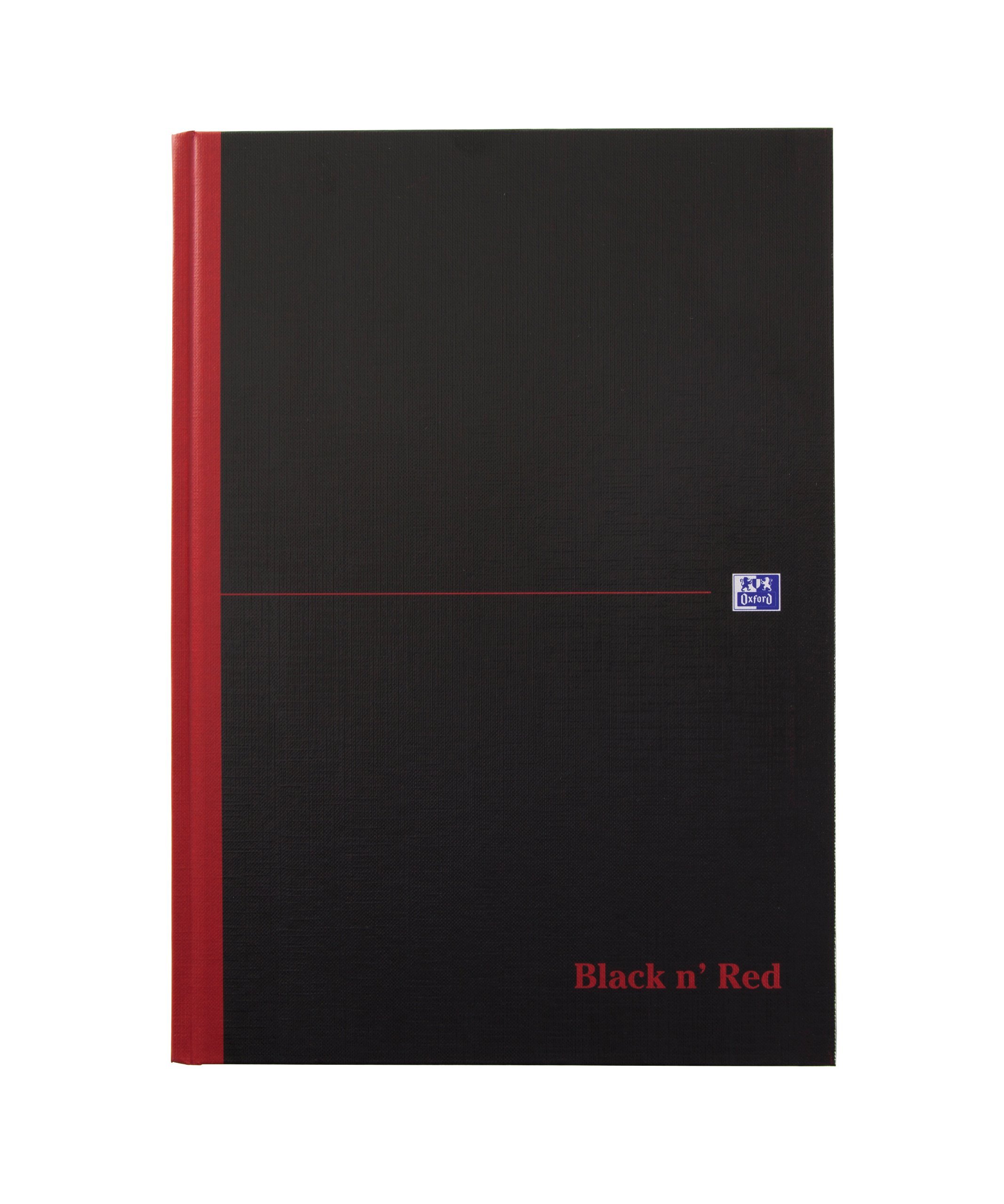 Black n' Red Oxford Hardcover A4 Notebook - Casebound, Lined, 192 Pages - Premium Writing Journal for Office, School & Business Meetings