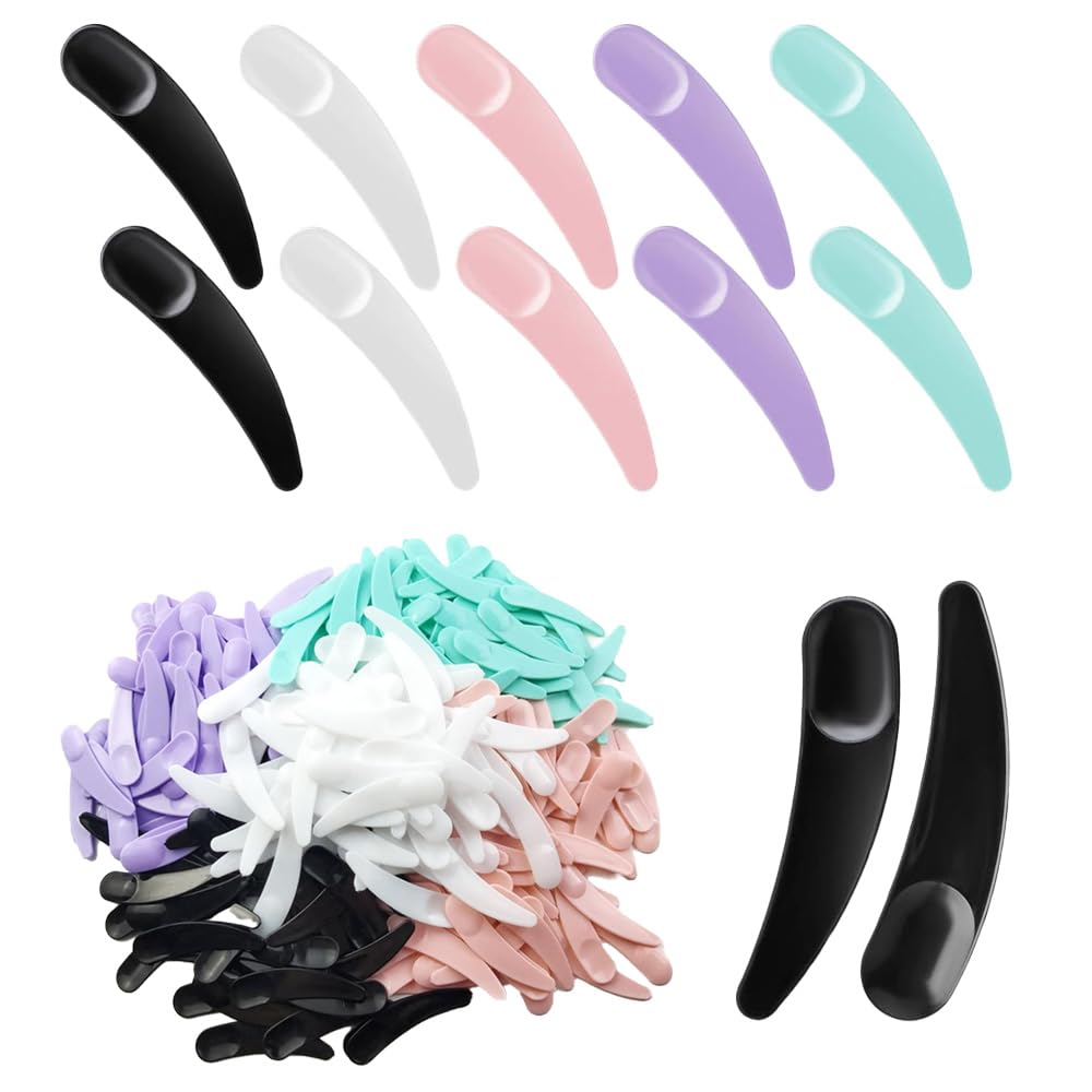 500Pcs Mini Makeup Spatulas - Disposable Plastic Scoop for Cosmetics & Skincare - Multi Colored for Sampling & Mixing