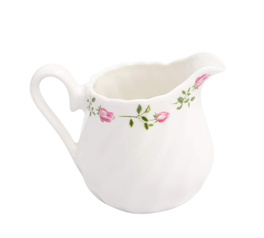 Vintage Floral Ceramic Creamer Pitcher with Handle - Elegant Milk Jug for Coffee, Tea & Serving Sauces - Perfect for Breakfast, Afternoon Tea & Dining Decor