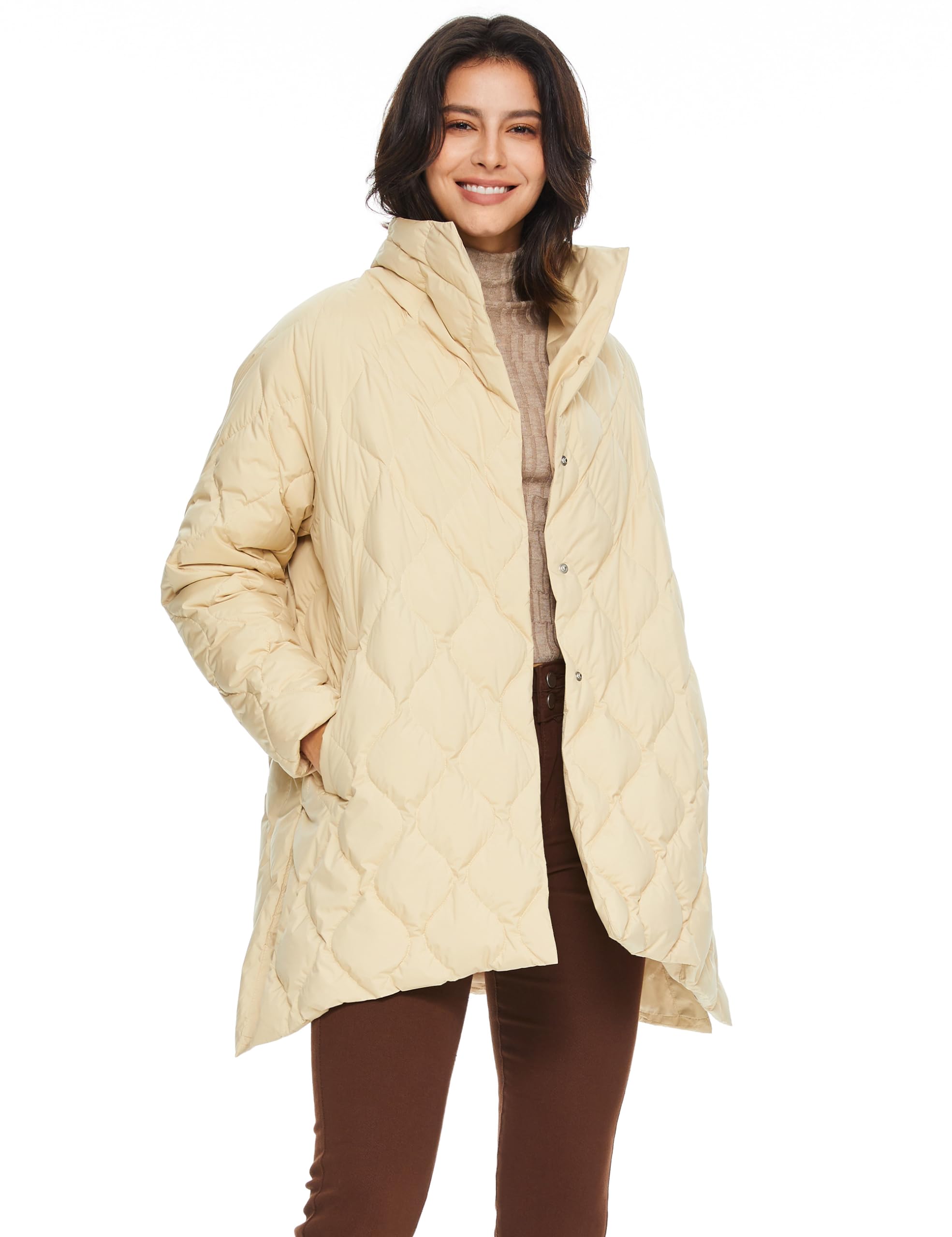Orolay Women's Lightweight Quilted Padded Jacket - Winter Fall Spring Puffer Coat with Loose Fit | Warm Outerwear for Casual Wear, Travel & Outdoor Activities