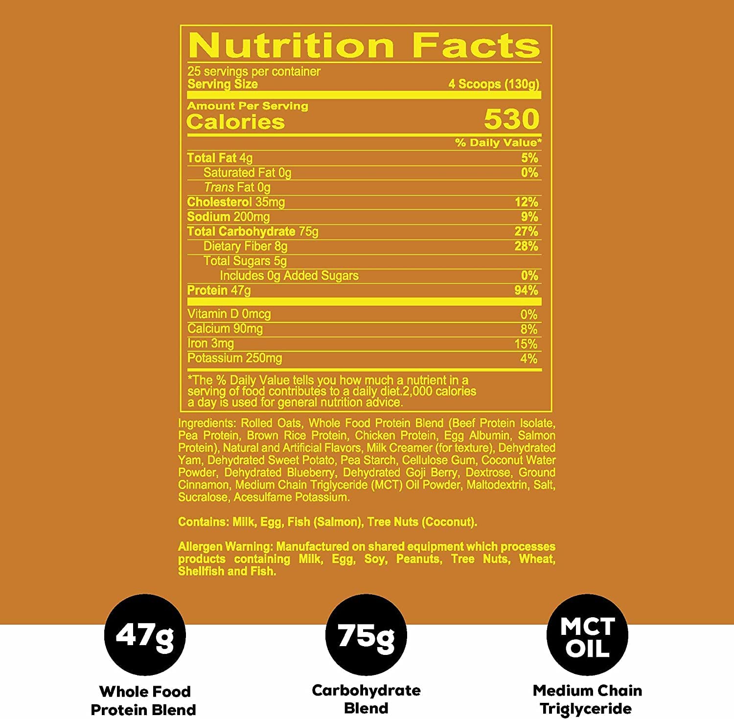 REDCON1 MRE Protein Powder - Banana Nut Bread Flavor | Meal Replacement with MCT Oil & Whole Foods | Muscle Recovery Protein Supplement | 25 Servings | Perfect for Post-Workout, Camping & Emergency Preparedness