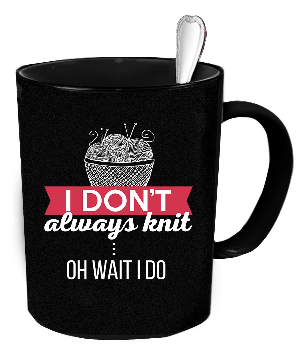 11 oz Knitting Coffee Mug - Funny Knitting Gift for Yarn Lovers - Perfect for Crafters, Knitters & Coffee Enthusiasts at Home or Office