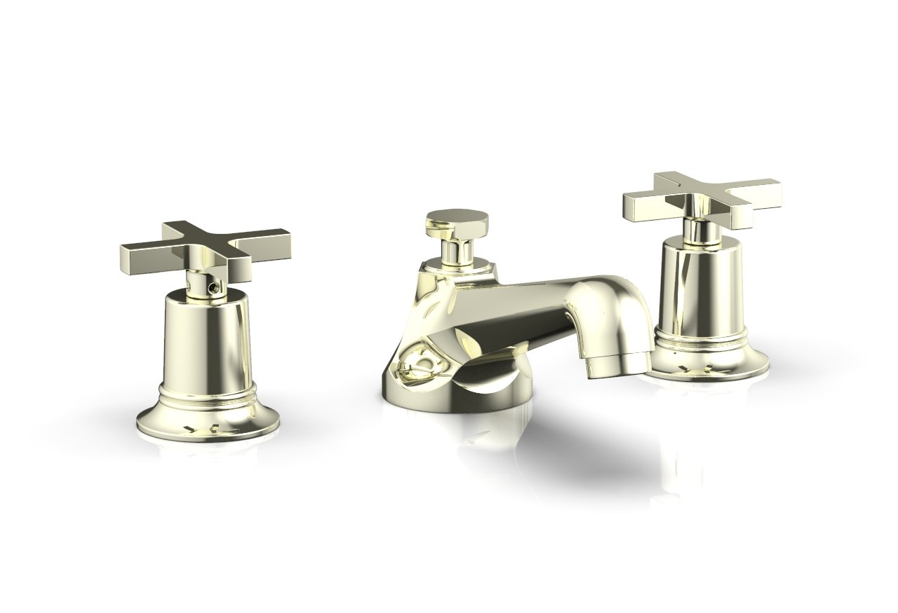HEX MODERN Widespread Bathroom Faucet with Low Cross Handles - Model 501 01 - Perfect for Modern Vanities and Powder Rooms