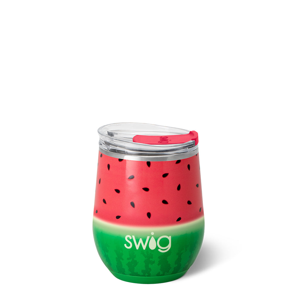 12oz Melon Slice Stemless Wine Glass Set - Perfect for Summer Cocktails, Pool Parties & Outdoor Gatherings