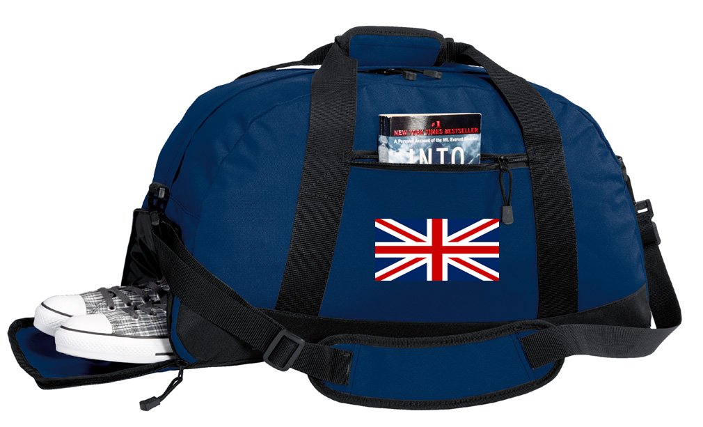 UK Flag Duffel Bag - England British Flag Gym Bag with Shoe Compartment & Adjustable Shoulder Strap - Perfect for Travel, Sports & Gym Workouts
