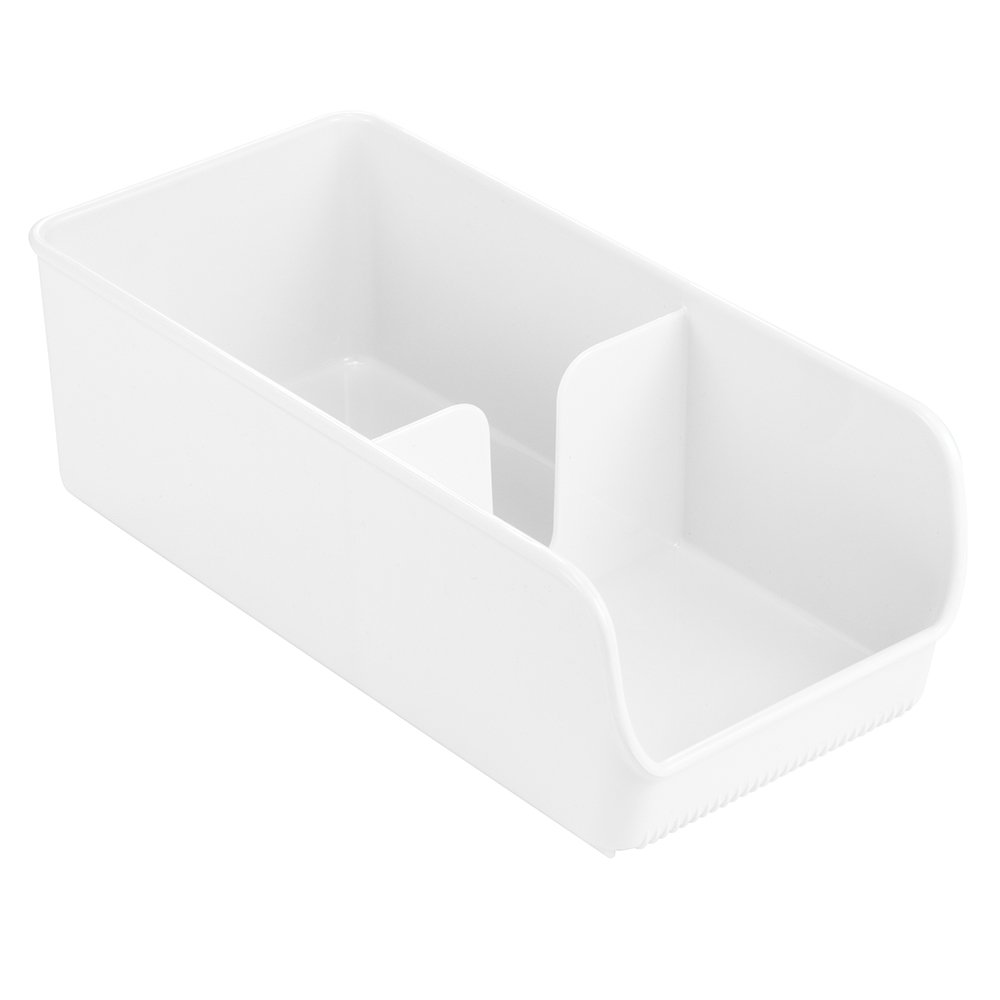 InterDesign Linus Kitchen Pantry Organizer for Snacks, Sugar, Salt, Sweeteners, Tea Bags & Coffee Creamers - White | Countertop Storage Solution for Spices, Condiments & Dry Goods in Home or Office