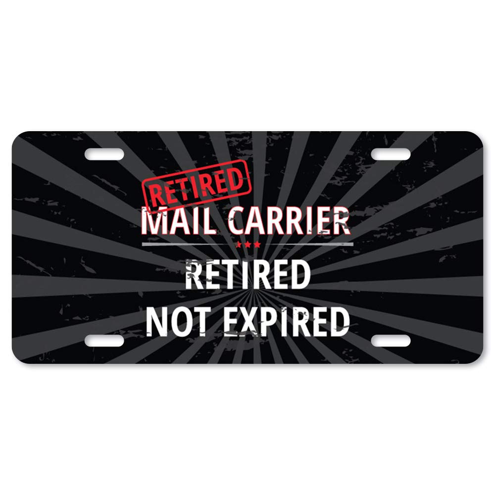SignMission Retired Mail Carrier Aluminum License Plate - 12
