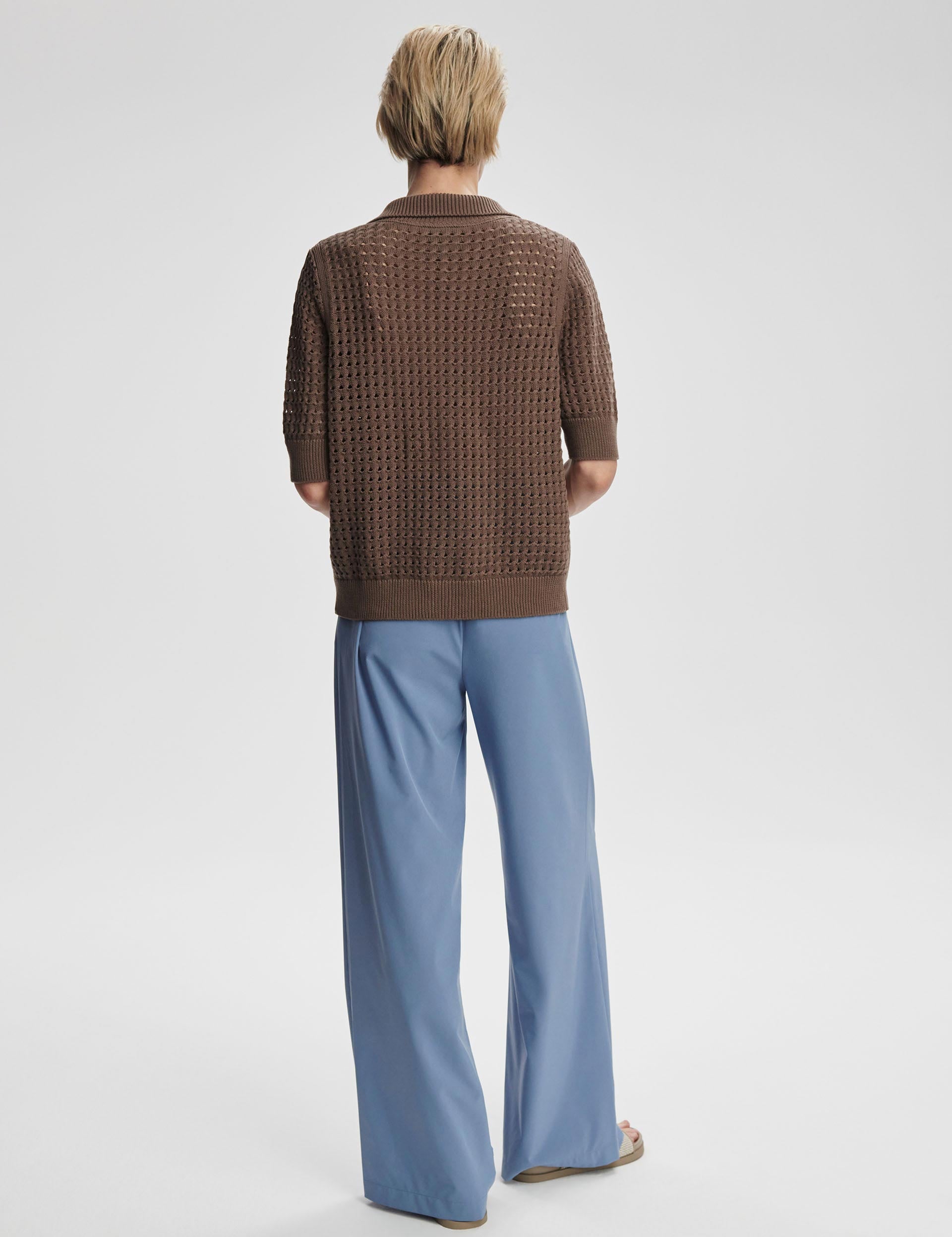 Ellie Knit Shirt Women's Casual Long Sleeve T-Shirt Chocolate Chip Color for Fall Winter Outfits | Office Wear & Weekend Comfort