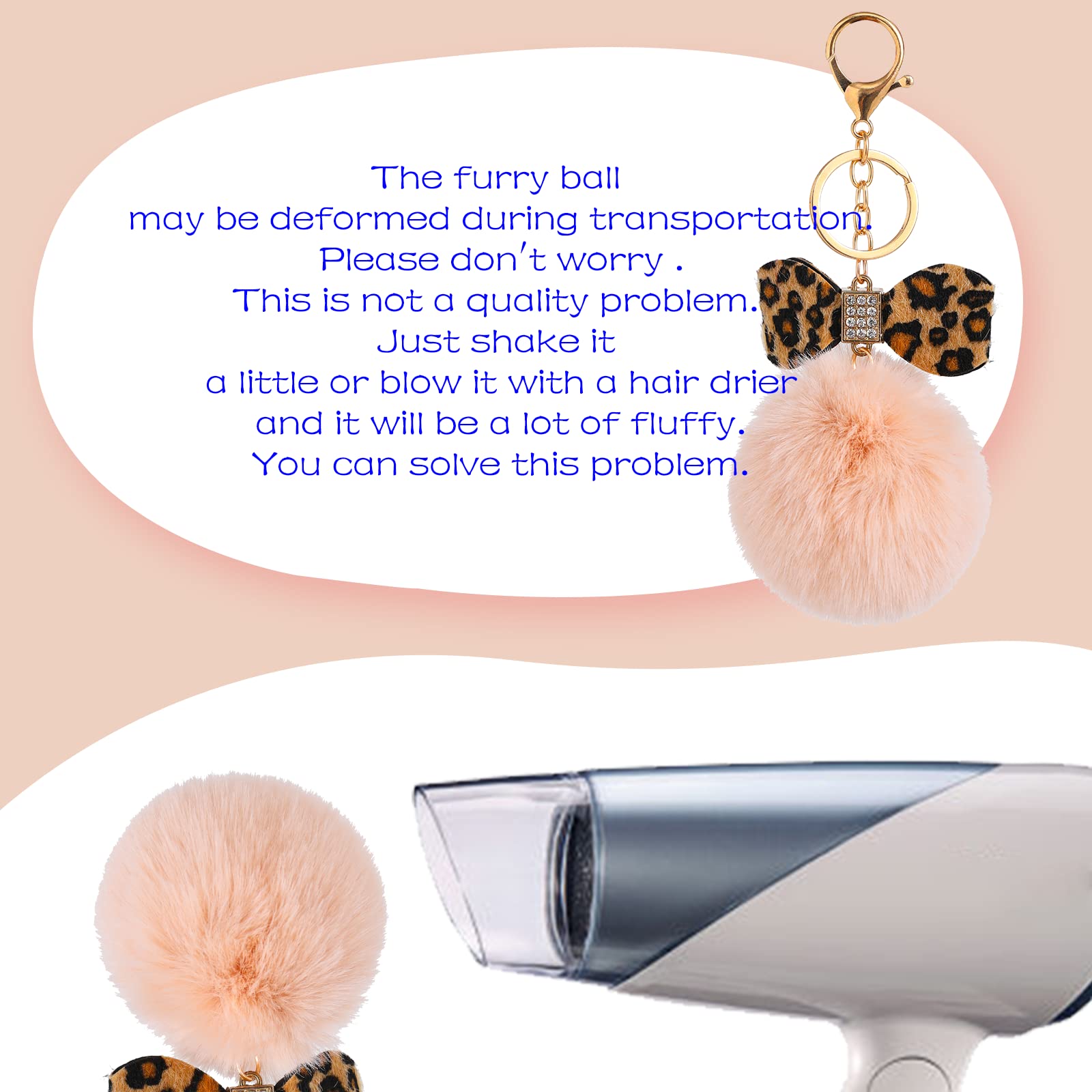 Fluffy Pom Pom Keychain - Soft Artificial Fur Ball Keyring for Car Keys, Bags & Backpacks | Cute Accessory for Women, Girls & Teens | Perfect Gift for Friends & Family