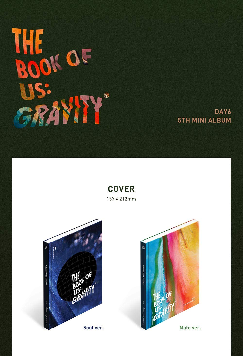 DAY6 - The Book of Us: Gravity (5th Mini Album) [Random Version] - CD + 80p Photobook + Photocards + Poster + K-Pop Collectibles - Perfect for K-Pop Fans and Album Collectors