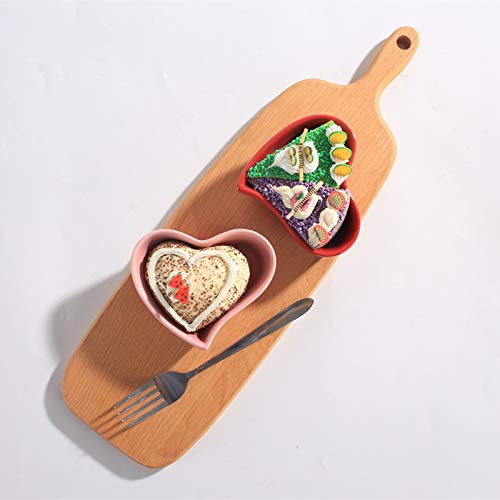 Colias Wing Heart-Shaped Porcelain Ramekin Bowls - Set of 4 (Red/Pink) for Soufflé, Crème Brûlée & Baking - Perfect for Romantic Dinners, Dessert Presentation & Kitchen Decor