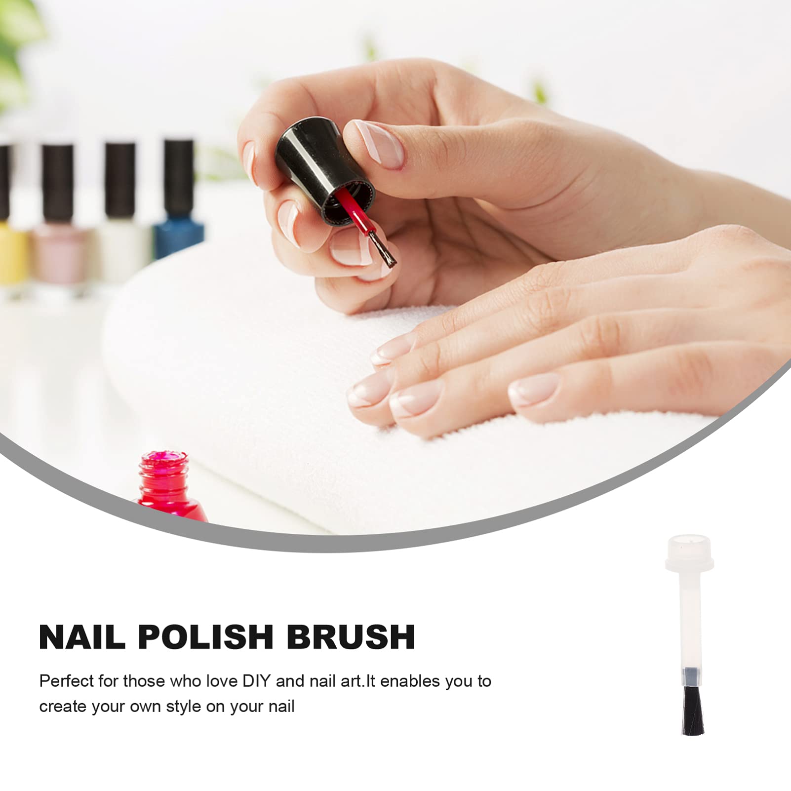 FOMIYES 40 Pcs Nail Polish Replacement Brush Set - Professional Gel Polish Bottle Brushes for Manicure & Nail Art - Portable Nail Supplies for Home Salon & DIY Nail Care