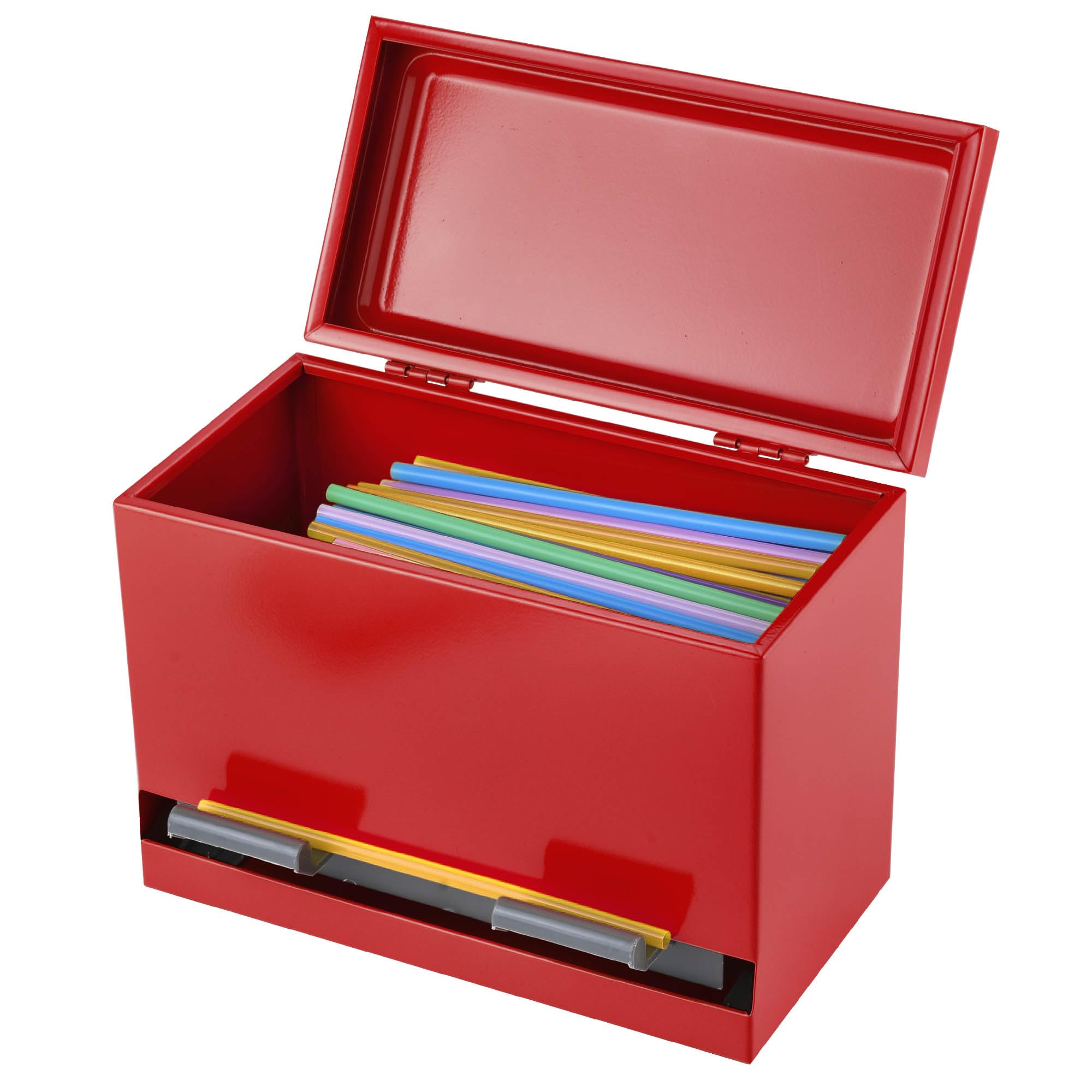 2Fold Stainless Steel Straw Dispenser - Bulk Drinking Straw Organizer for Paper & Plastic Disposable Straws - Includes Custom Label Stickers (Red) | Perfect for Restaurants, Cafes, and Eco-Friendly Home Use