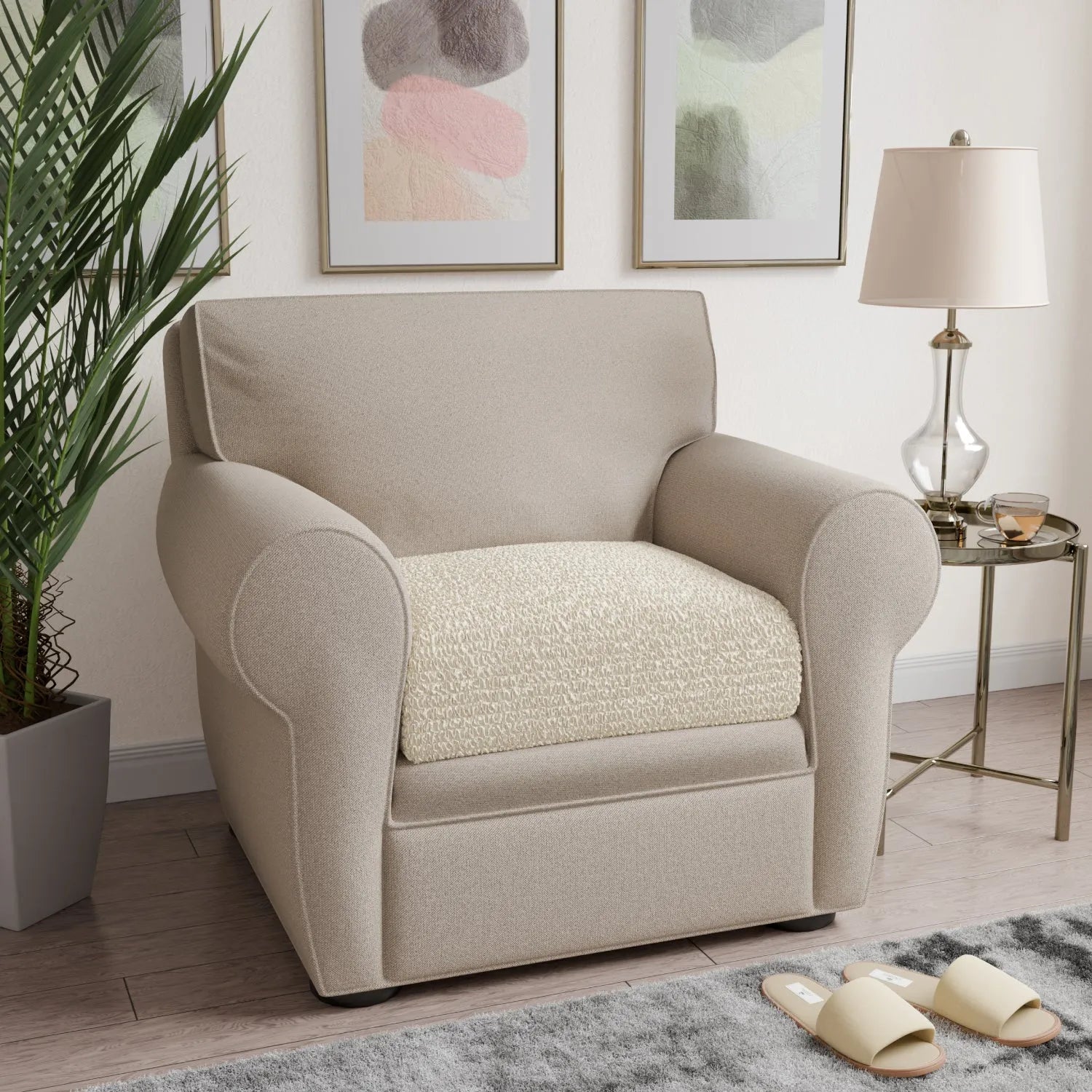 Premium Seat Cushion Cover - Mille Righe Collection | Comfortable & Stylish Home Decor for Sofa, Chair, Office & Car | Washable & Durable Fabric
