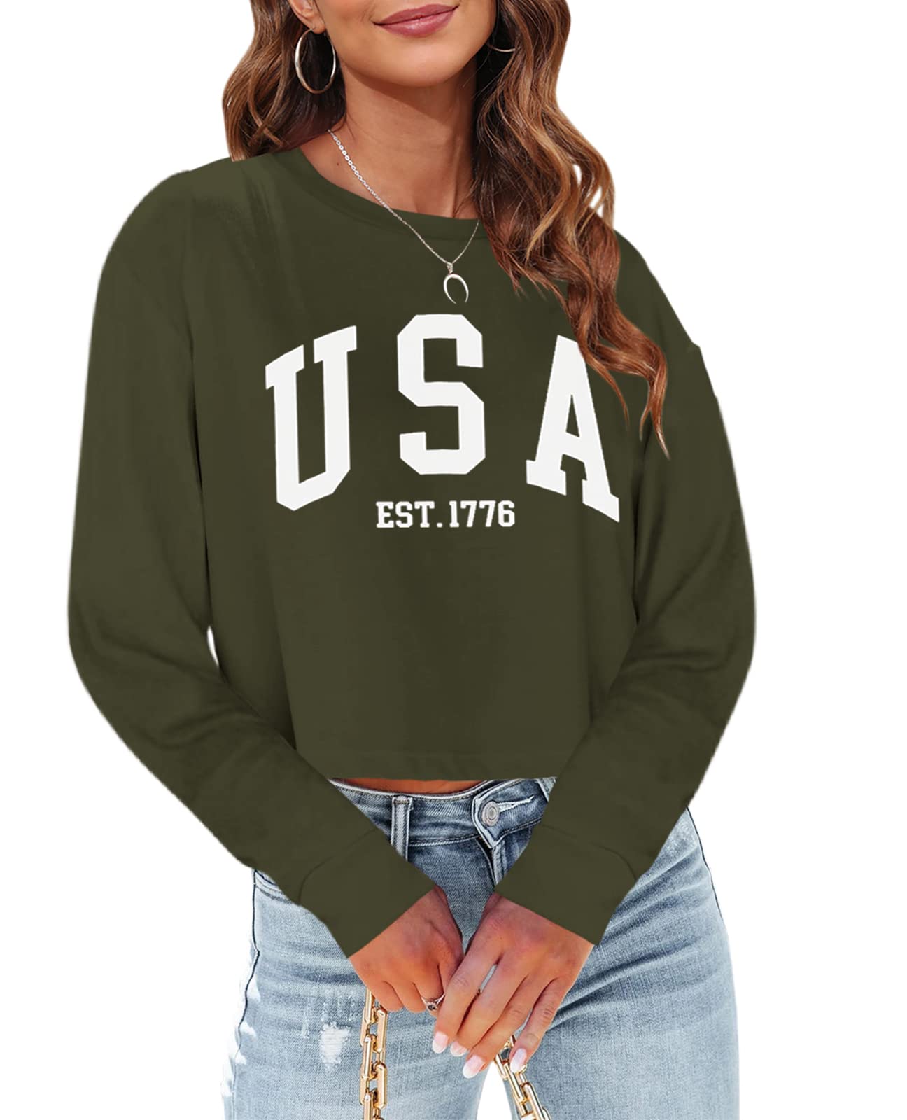 Tankaneo Women's Long Sleeve Crop Top - Loose Fit Cropped T-Shirt 2025 | Crew Neck Casual Shirt for Everyday Wear, Street Style & Layering Outfits